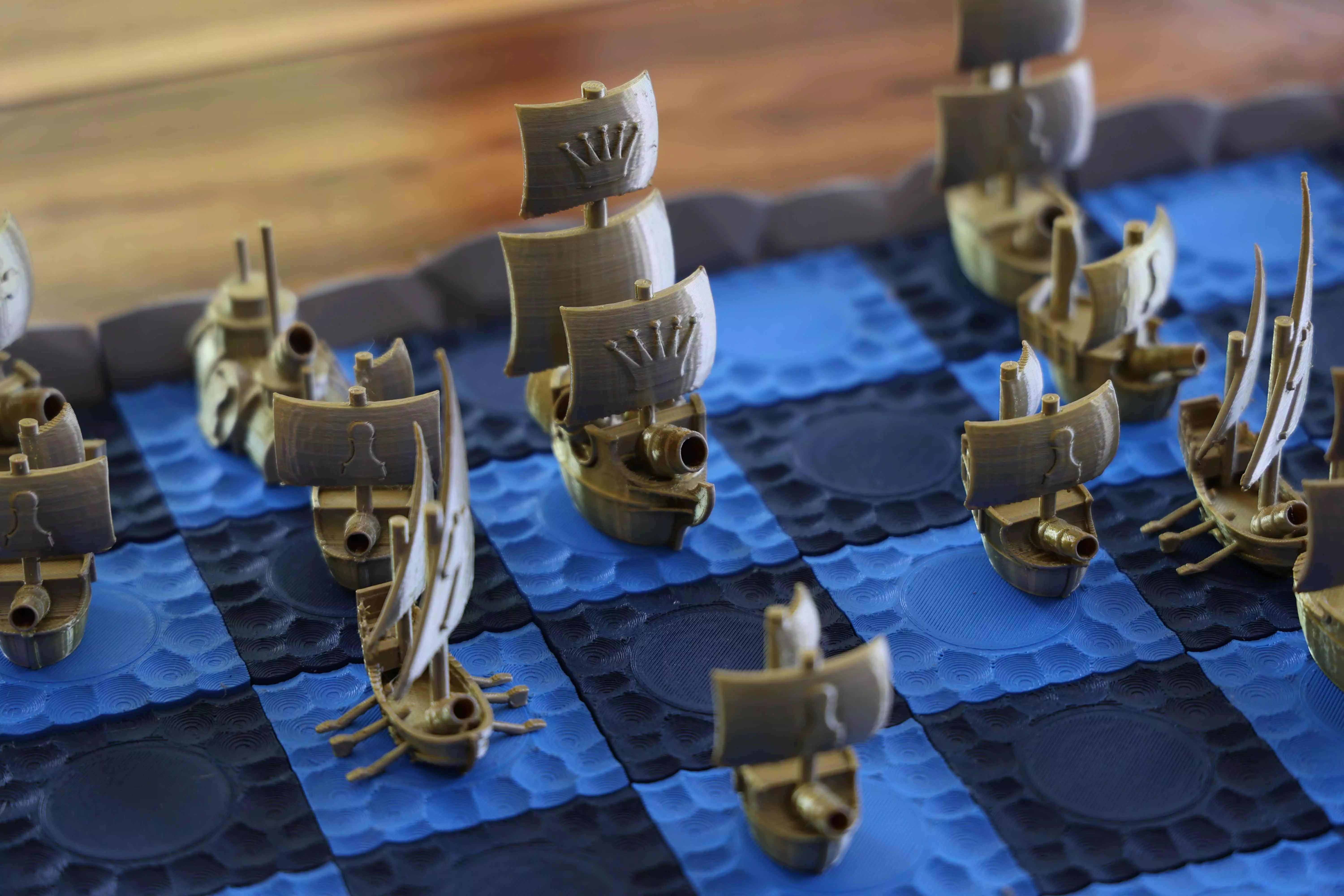 Naval Boat Chess Set 3D print model_0