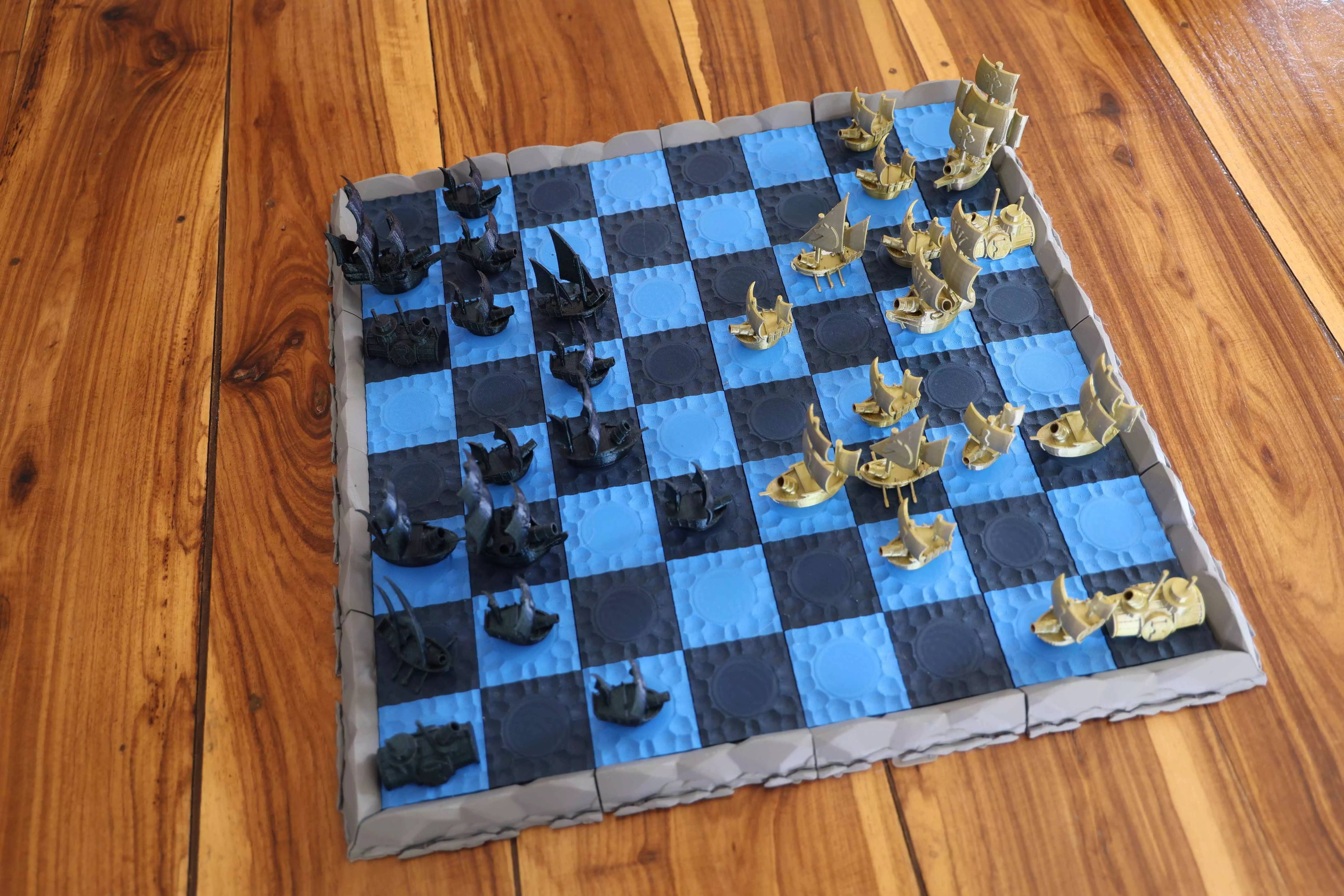 Naval Boat Chess Set 3D print model_4