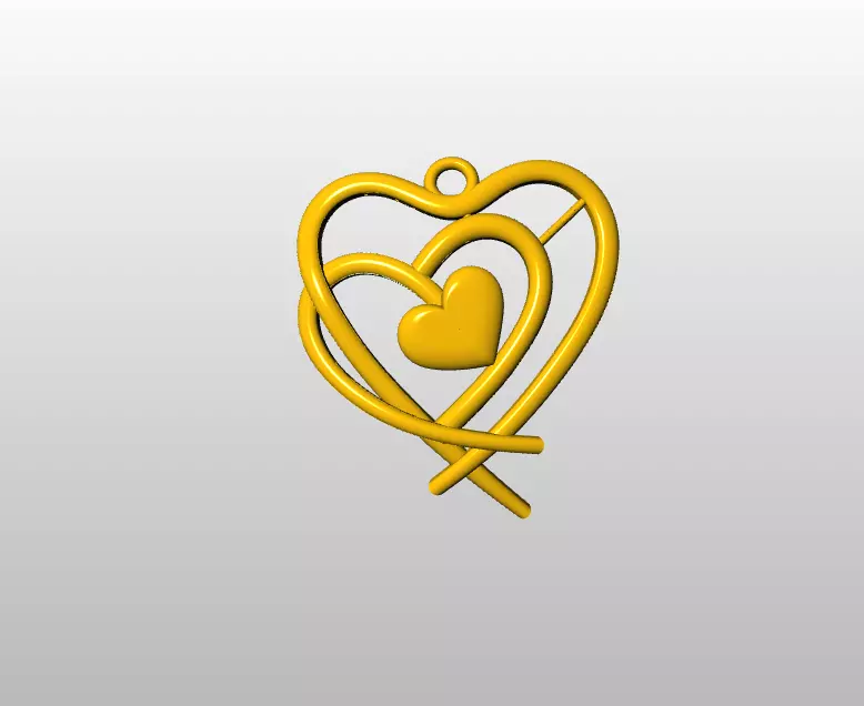 GOLD HEART PENDANT Free 3D print model