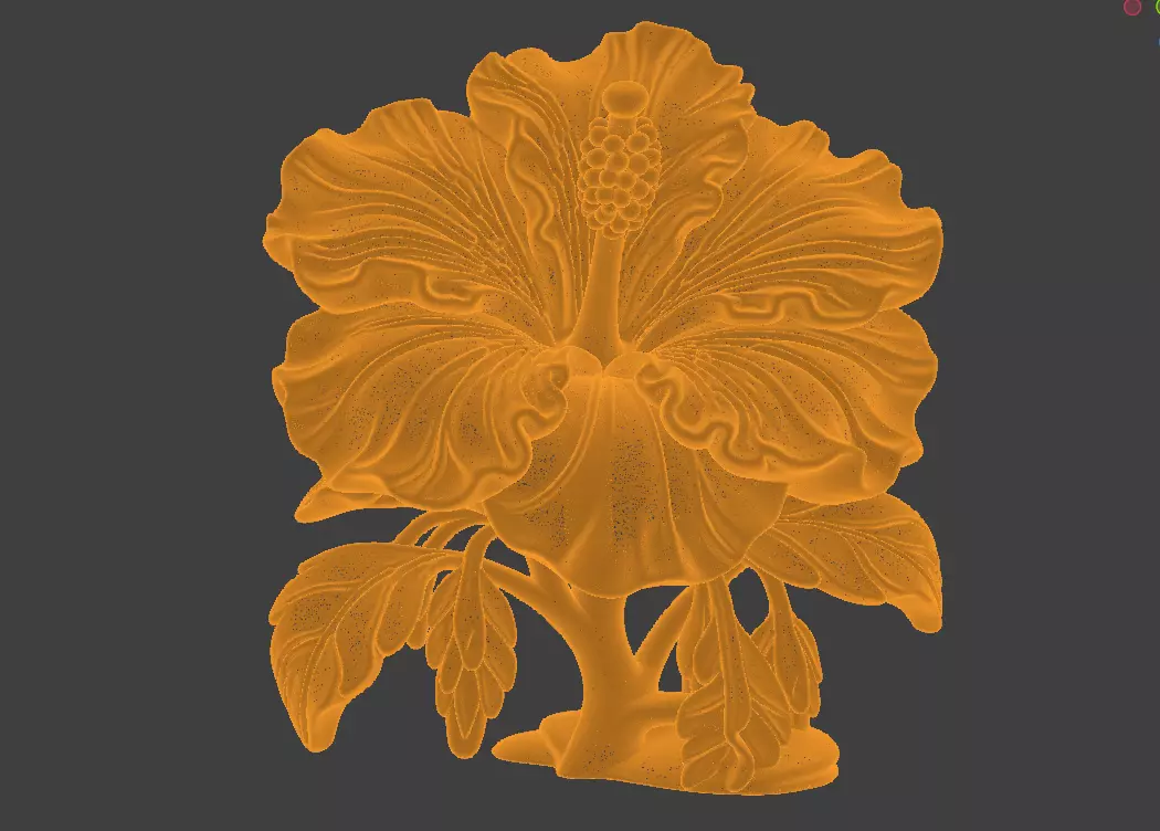 Hibiscus flower sculpture 3D model of Hibiscus flower 3D print model_5