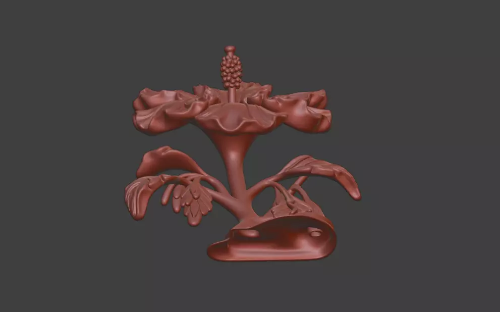 Hibiscus flower sculpture 3D model of Hibiscus flower 3D print model_10