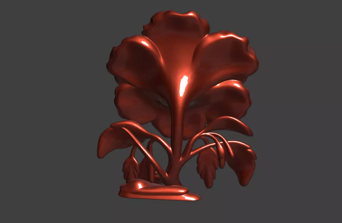 Hibiscus flower sculpture 3D model of Hibiscus flower 3D print model_2
