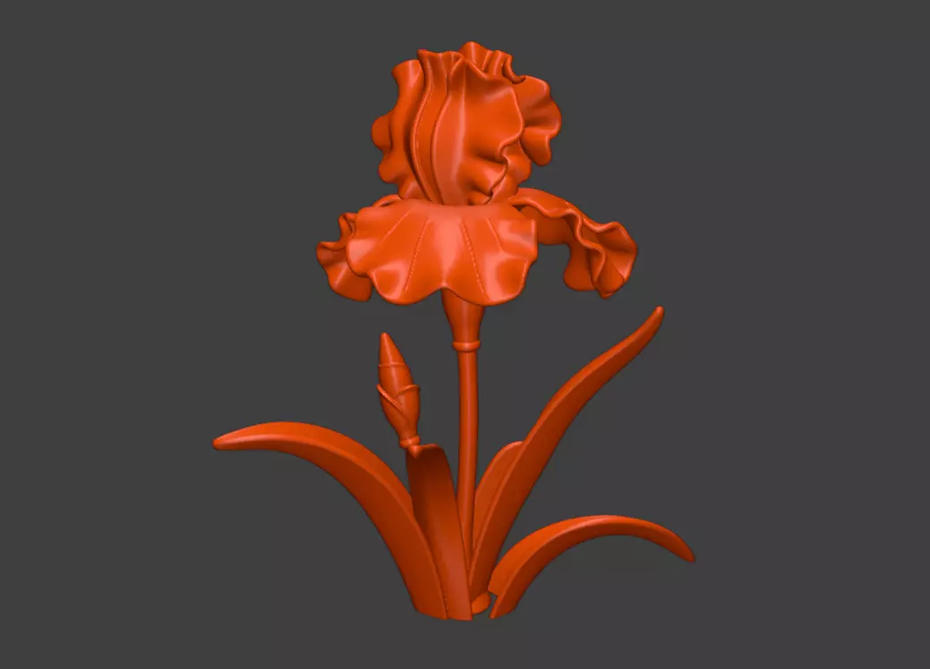 Design of plant antirrhinum flower sculptures 3D print model_0