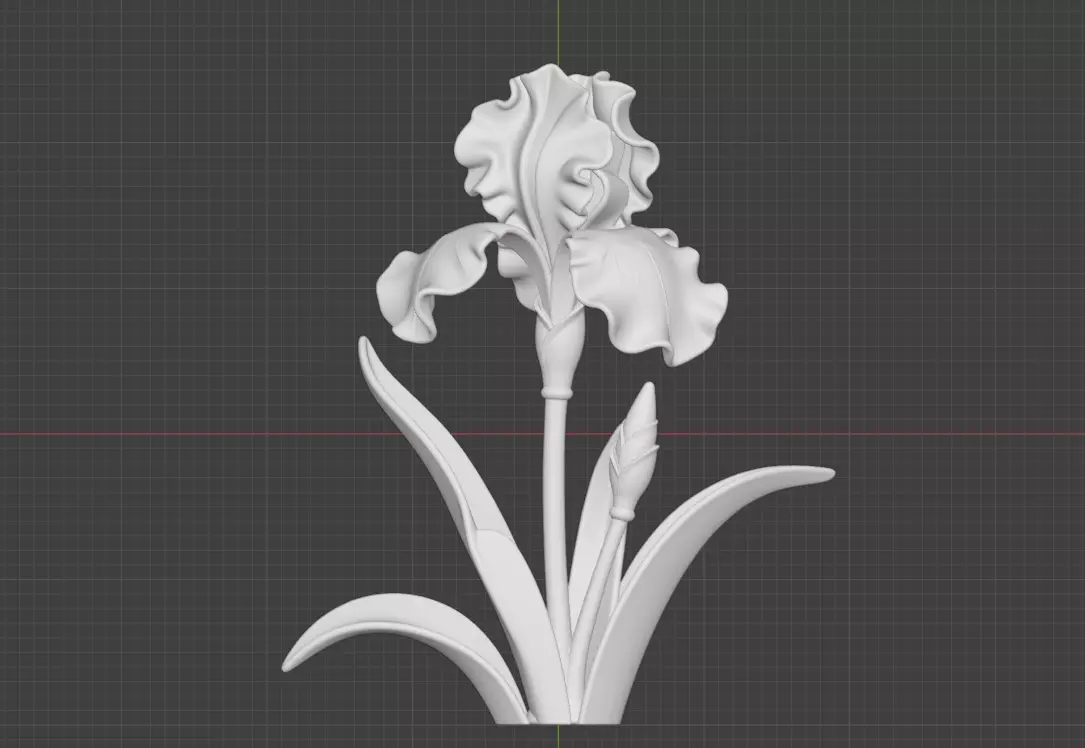 Design of plant antirrhinum flower sculptures 3D print model_7