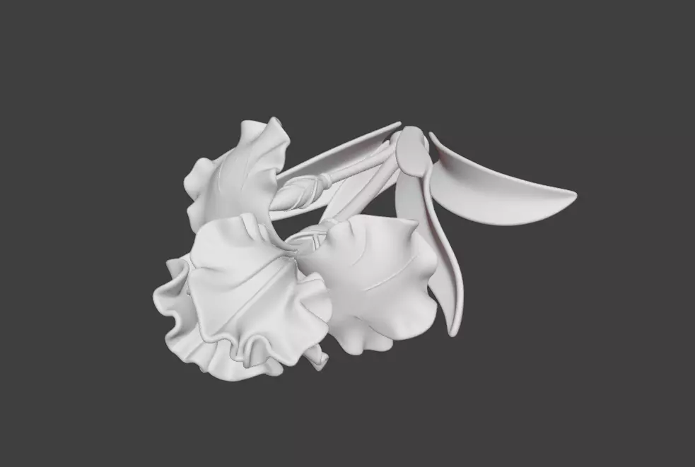 Design of plant antirrhinum flower sculptures 3D print model_4