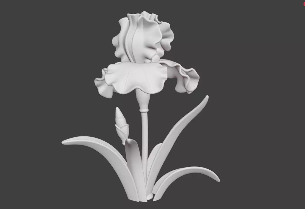 Design of plant antirrhinum flower sculptures 3D print model_3