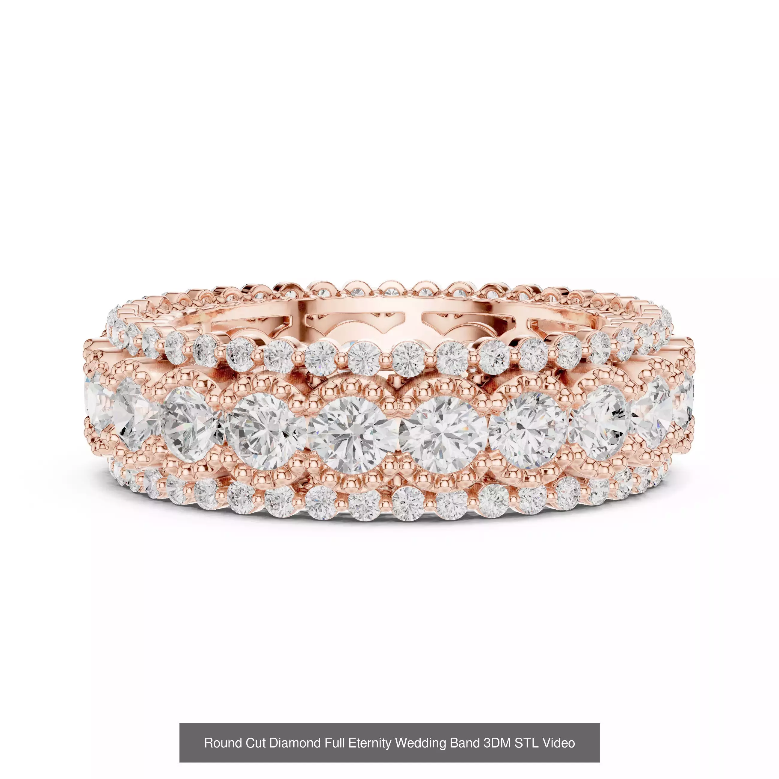 105 Full Eternity Wedding Band 3DM STL OBJ FBX 3 Render Video 3D Model Collection_53