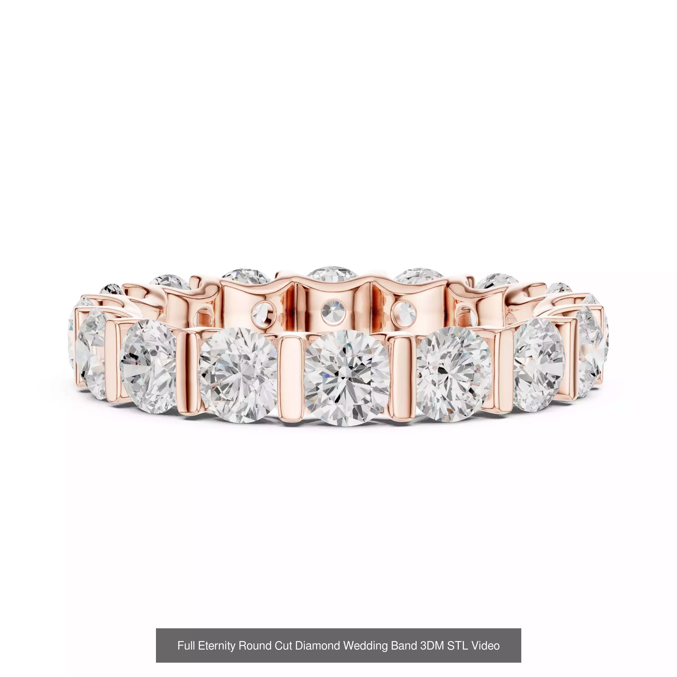 105 Full Eternity Wedding Band 3DM STL OBJ FBX 3 Render Video 3D Model Collection_43