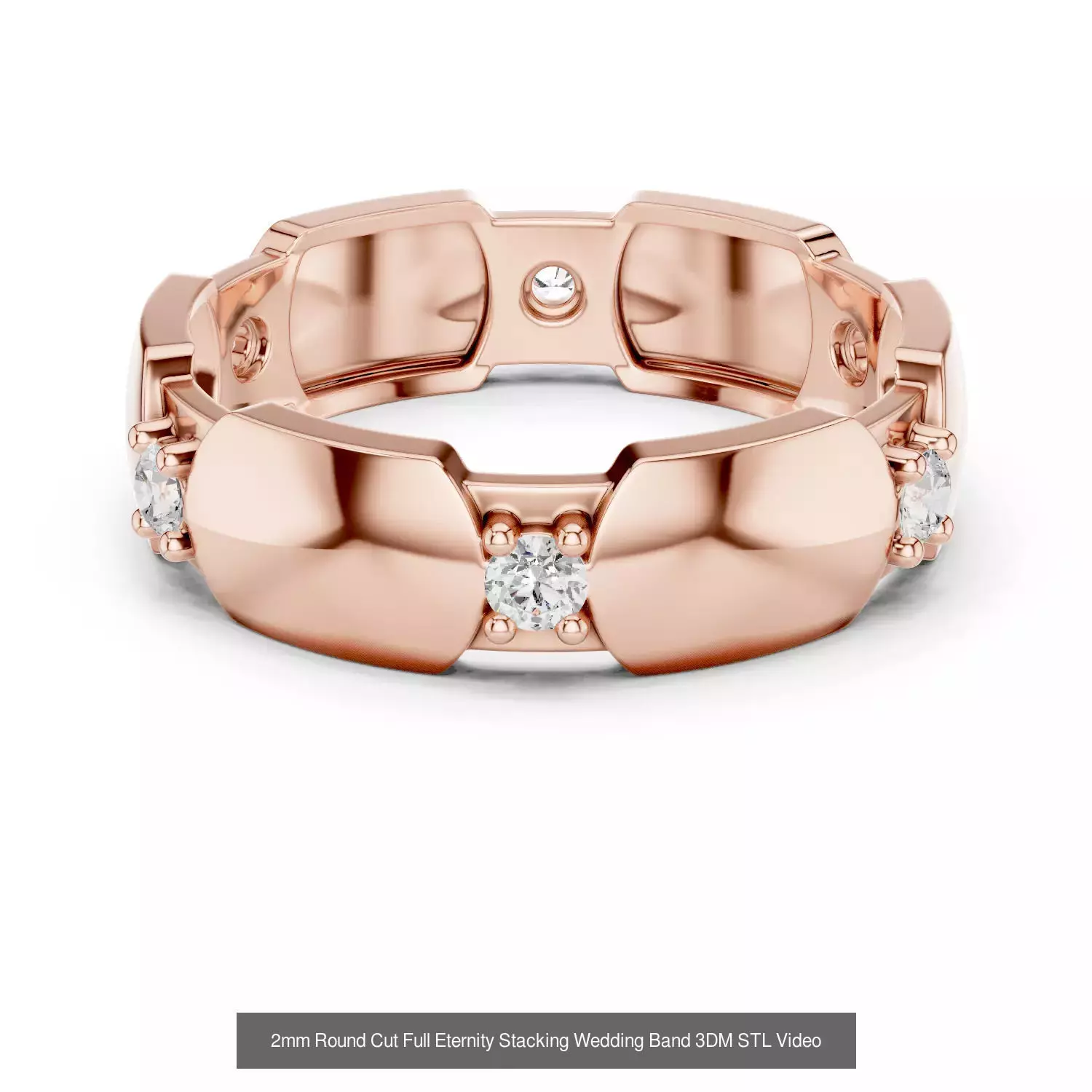 105 Full Eternity Wedding Band 3DM STL OBJ FBX 3 Render Video 3D Model Collection_26