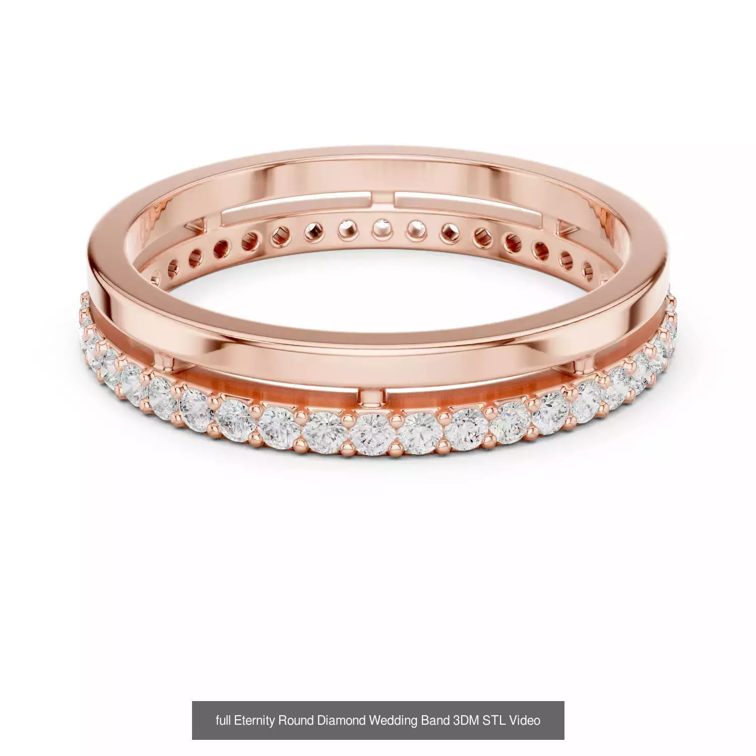 105 Full Eternity Wedding Band 3DM STL OBJ FBX 3 Render Video 3D Model Collection_31