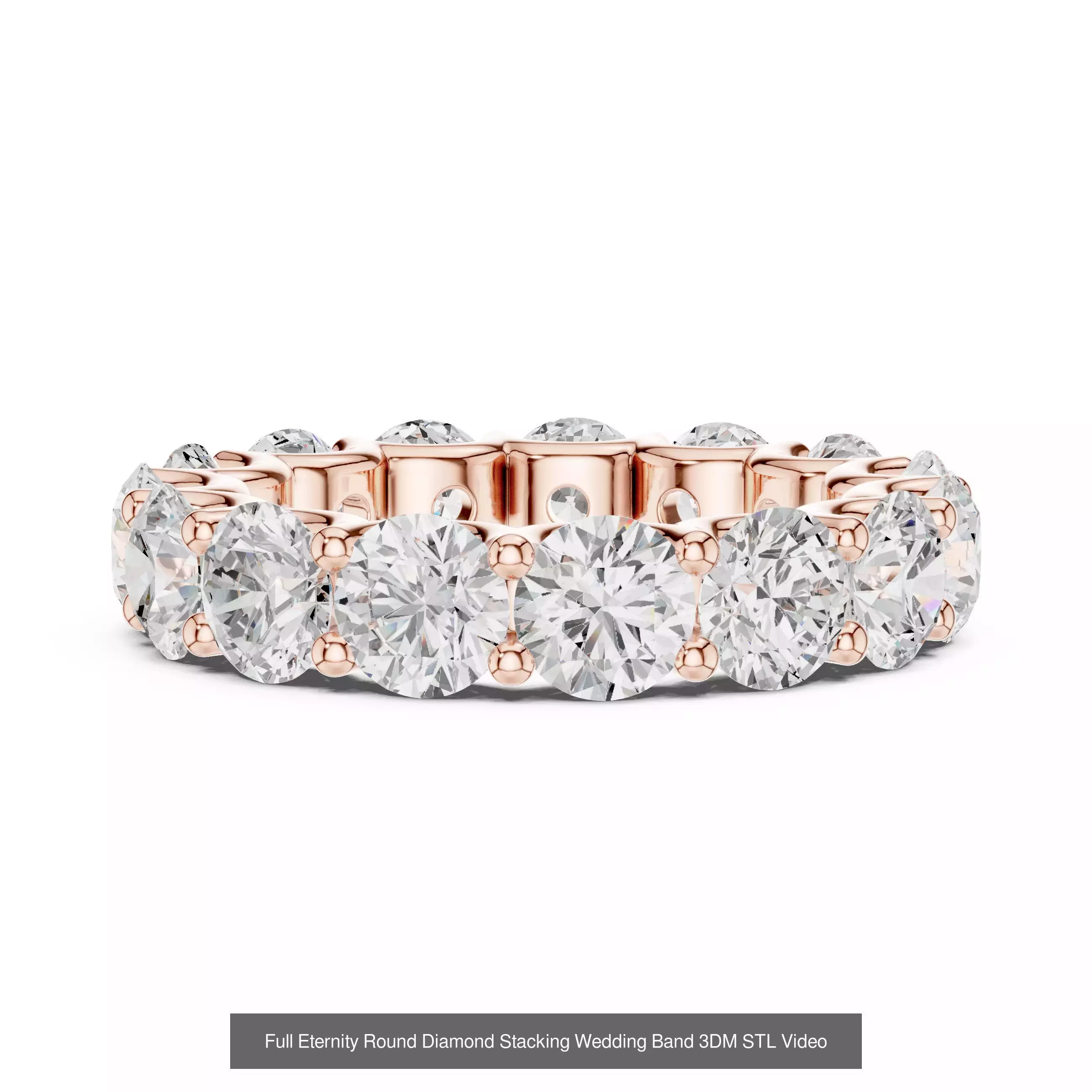 105 Full Eternity Wedding Band 3DM STL OBJ FBX 3 Render Video 3D Model Collection_41