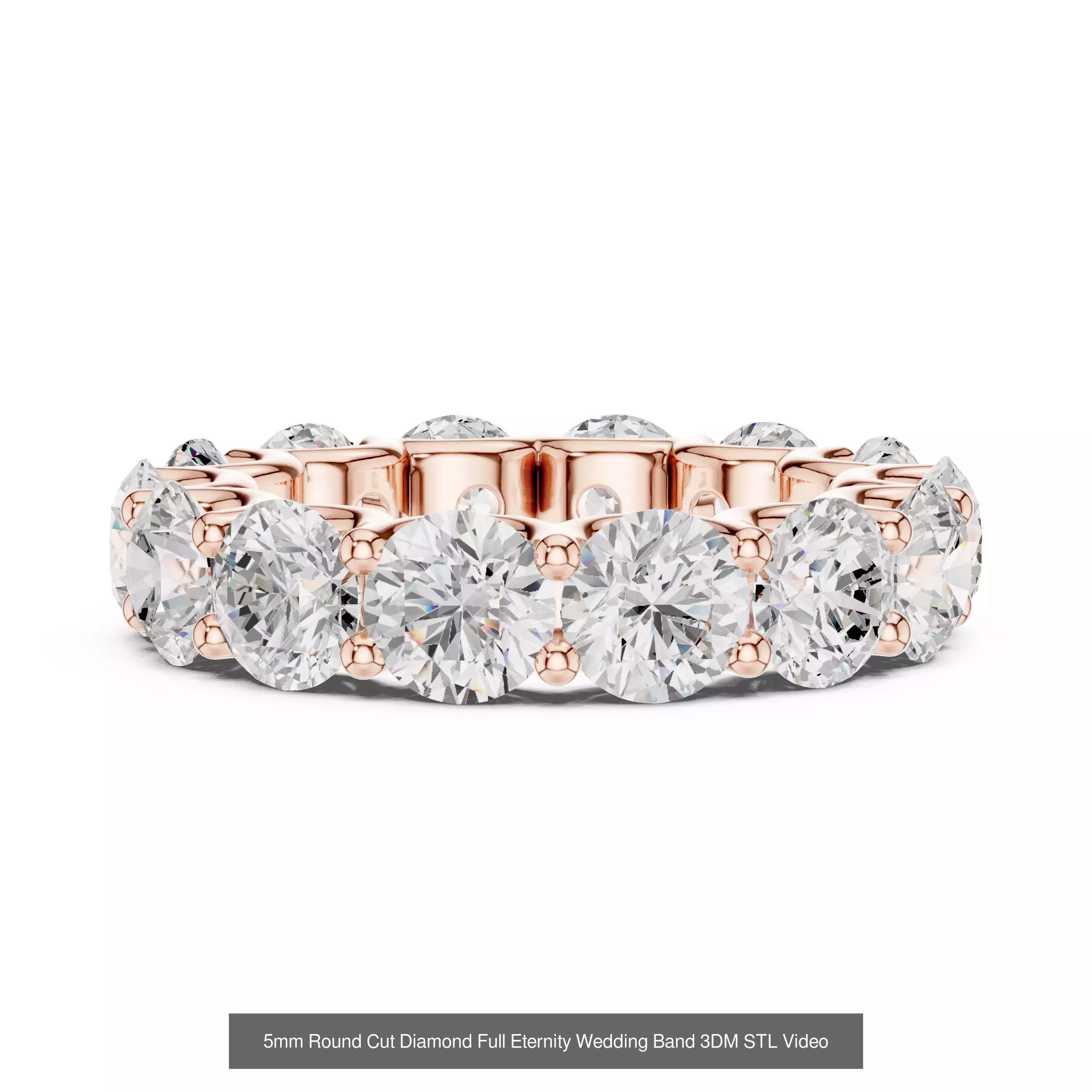 105 Full Eternity Wedding Band 3DM STL OBJ FBX 3 Render Video 3D Model Collection_42