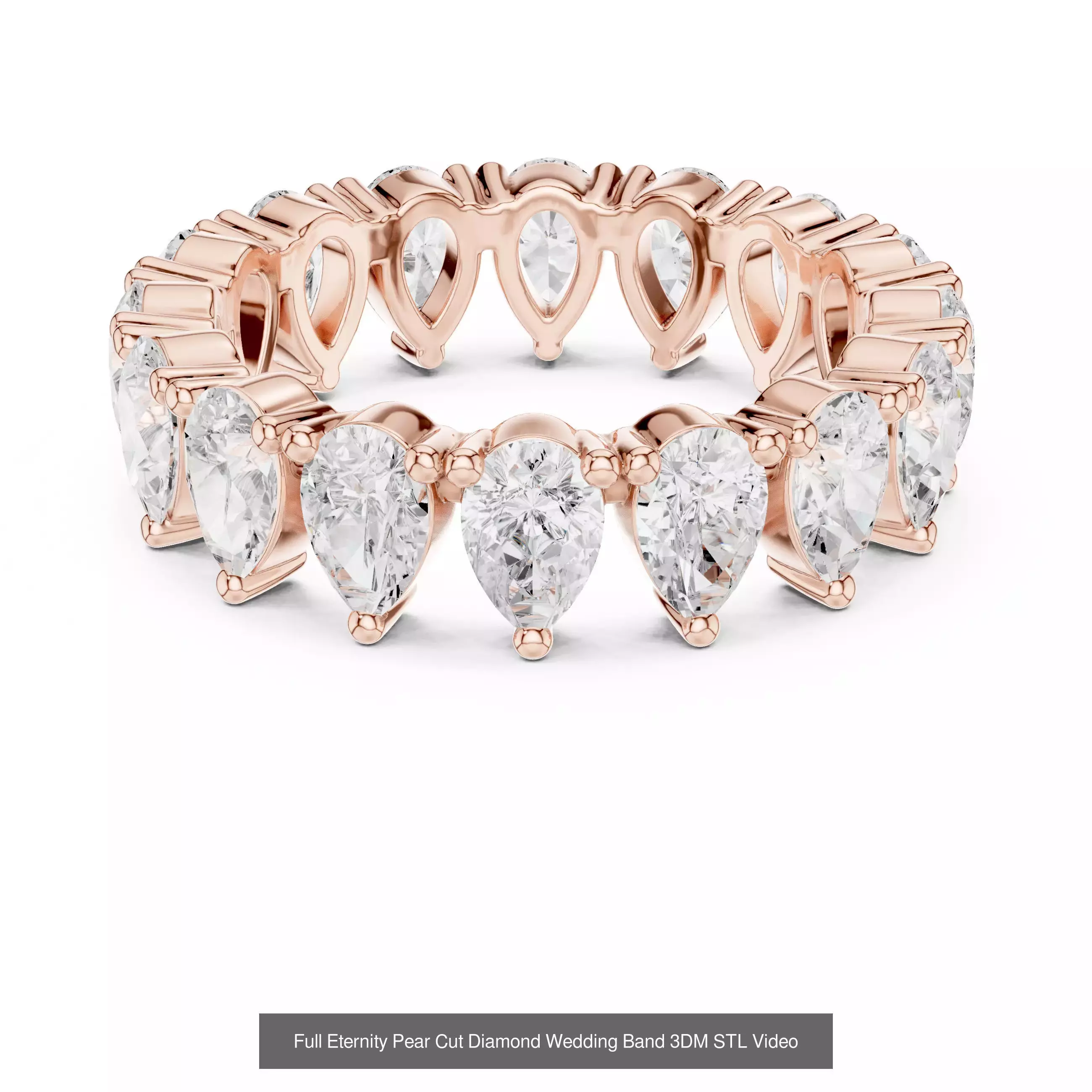 105 Full Eternity Wedding Band 3DM STL OBJ FBX 3 Render Video 3D Model Collection_108