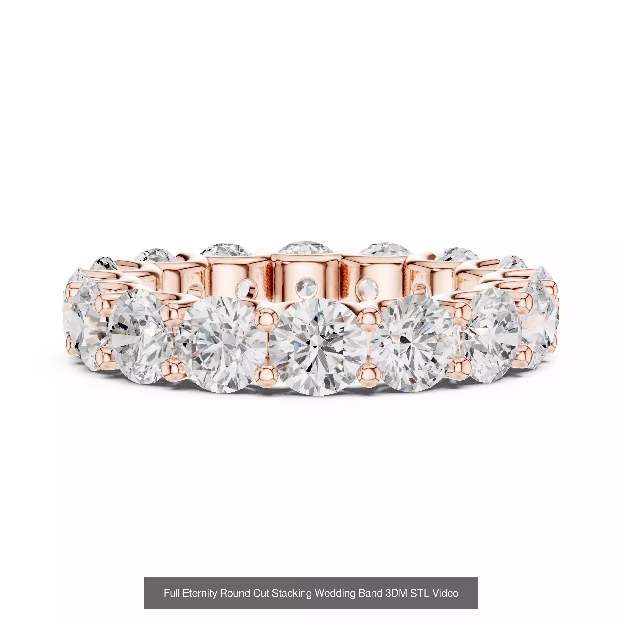 105 Full Eternity Wedding Band 3DM STL OBJ FBX 3 Render Video 3D Model Collection_40