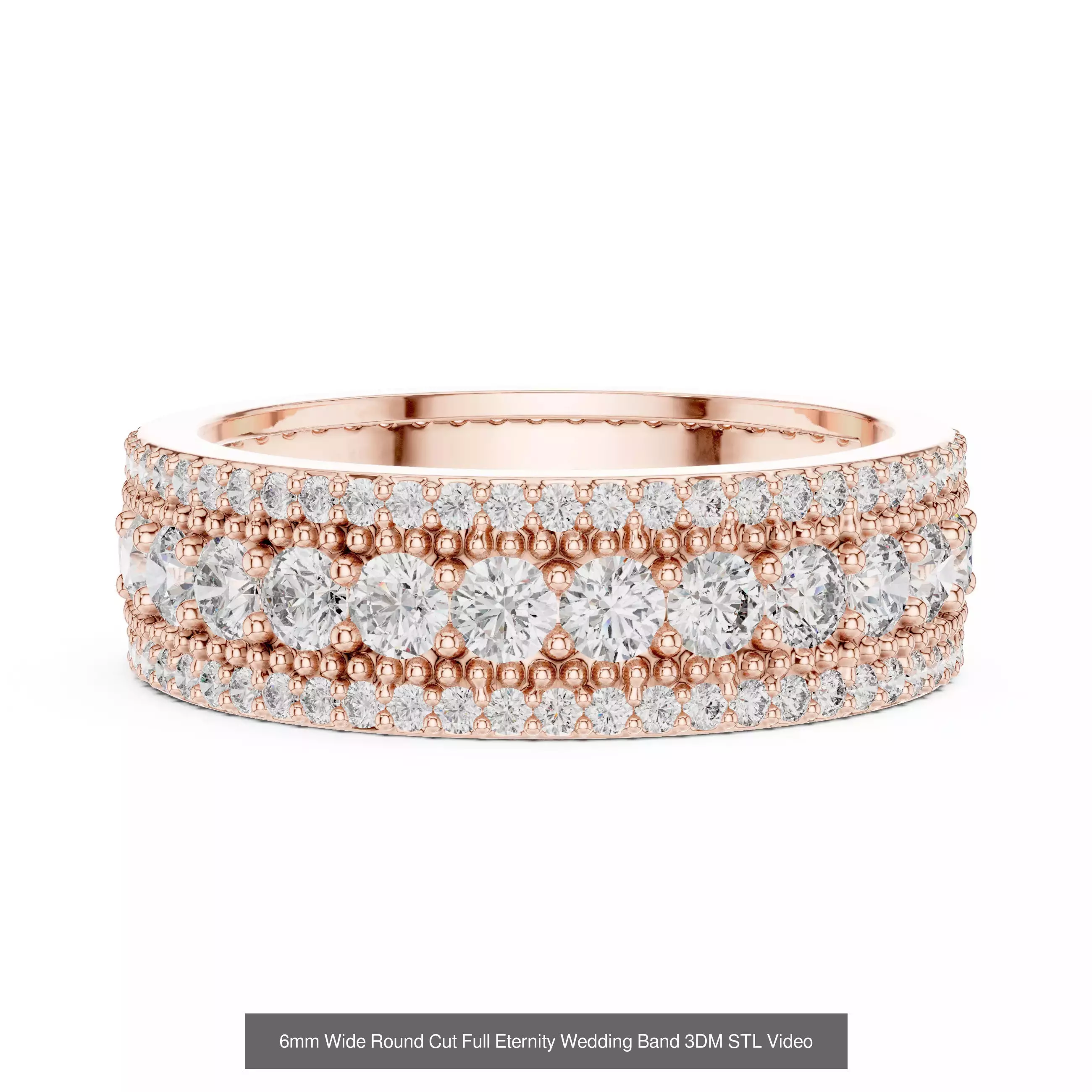 105 Full Eternity Wedding Band 3DM STL OBJ FBX 3 Render Video 3D Model Collection_89