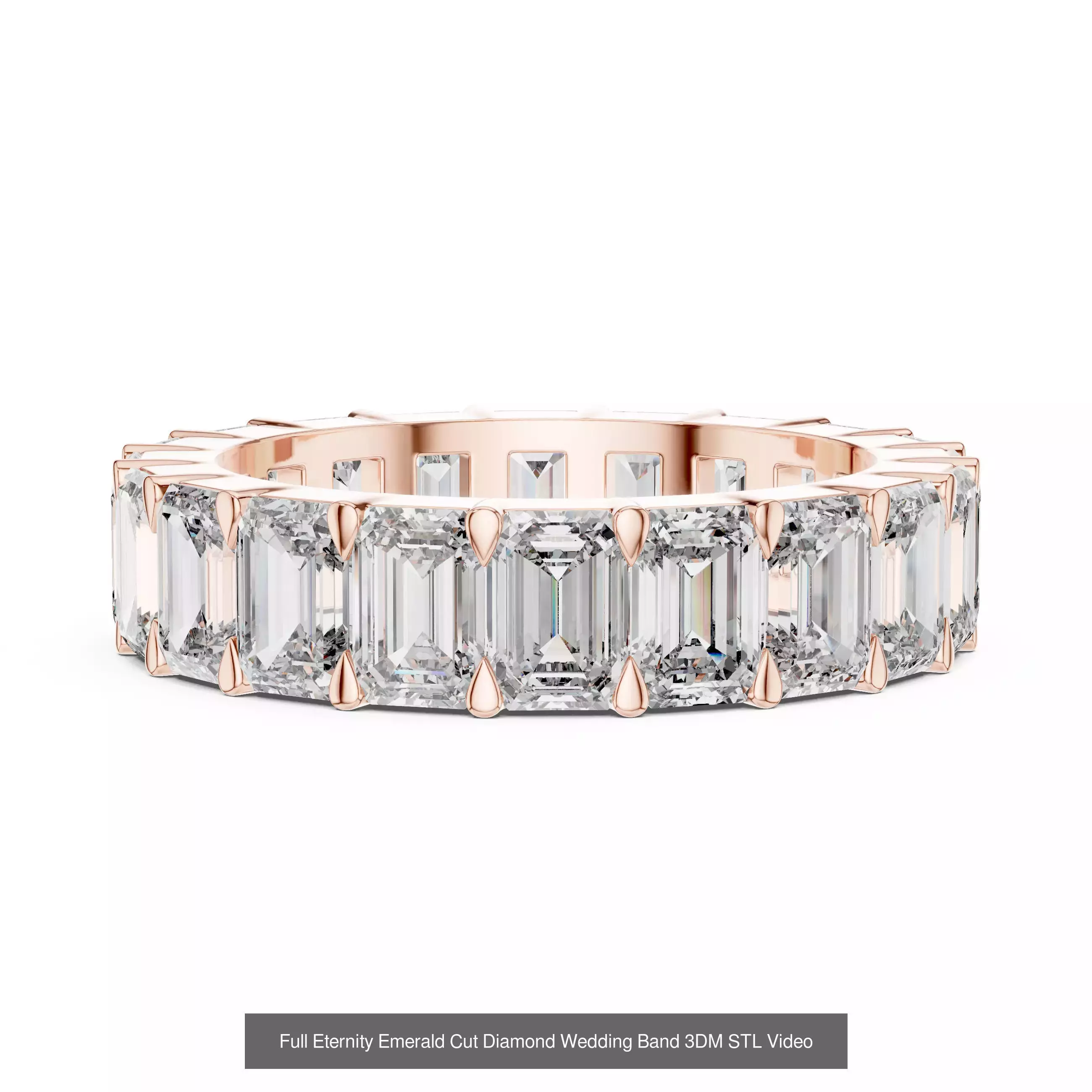 105 Full Eternity Wedding Band 3DM STL OBJ FBX 3 Render Video 3D Model Collection_116