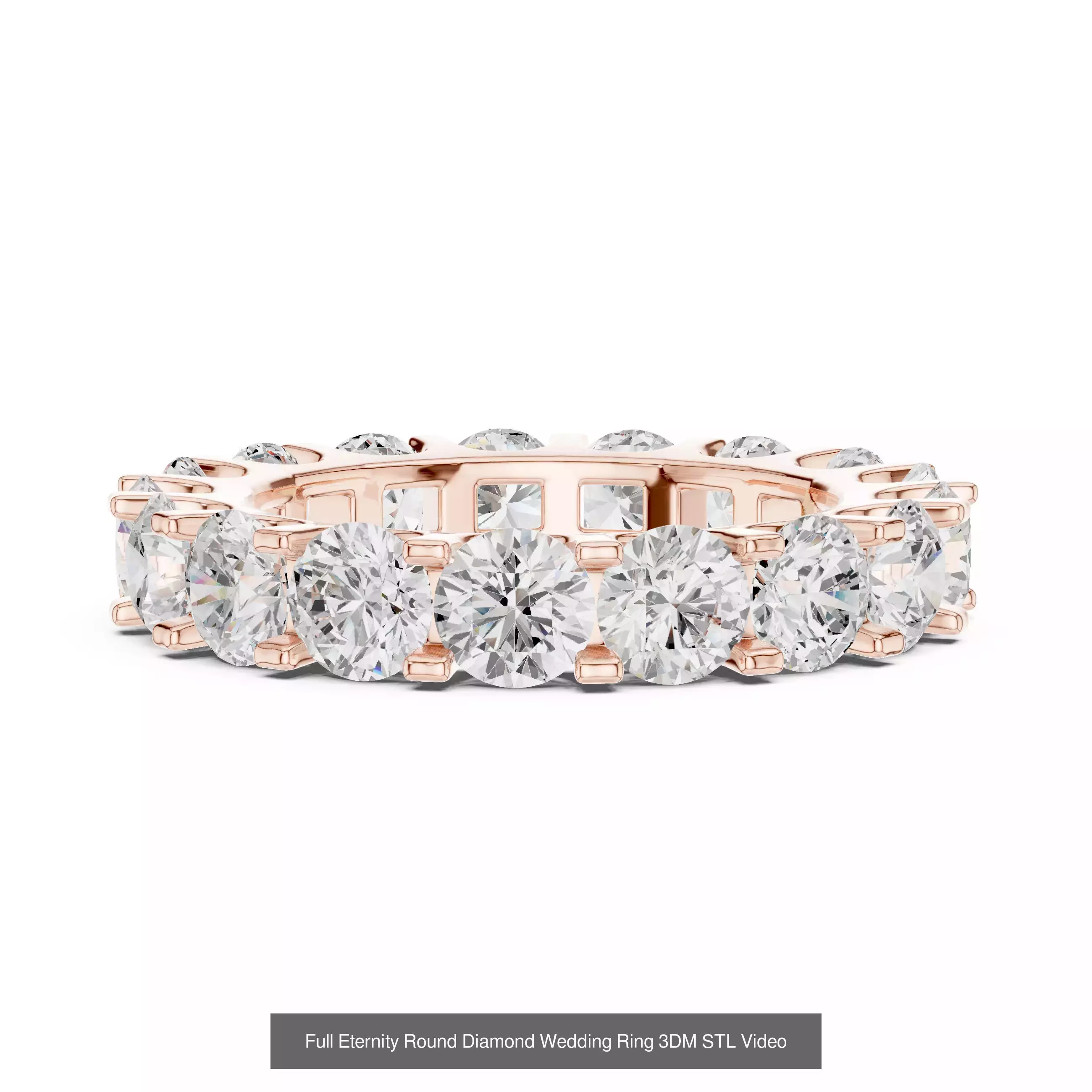 105 Full Eternity Wedding Band 3DM STL OBJ FBX 3 Render Video 3D Model Collection_45