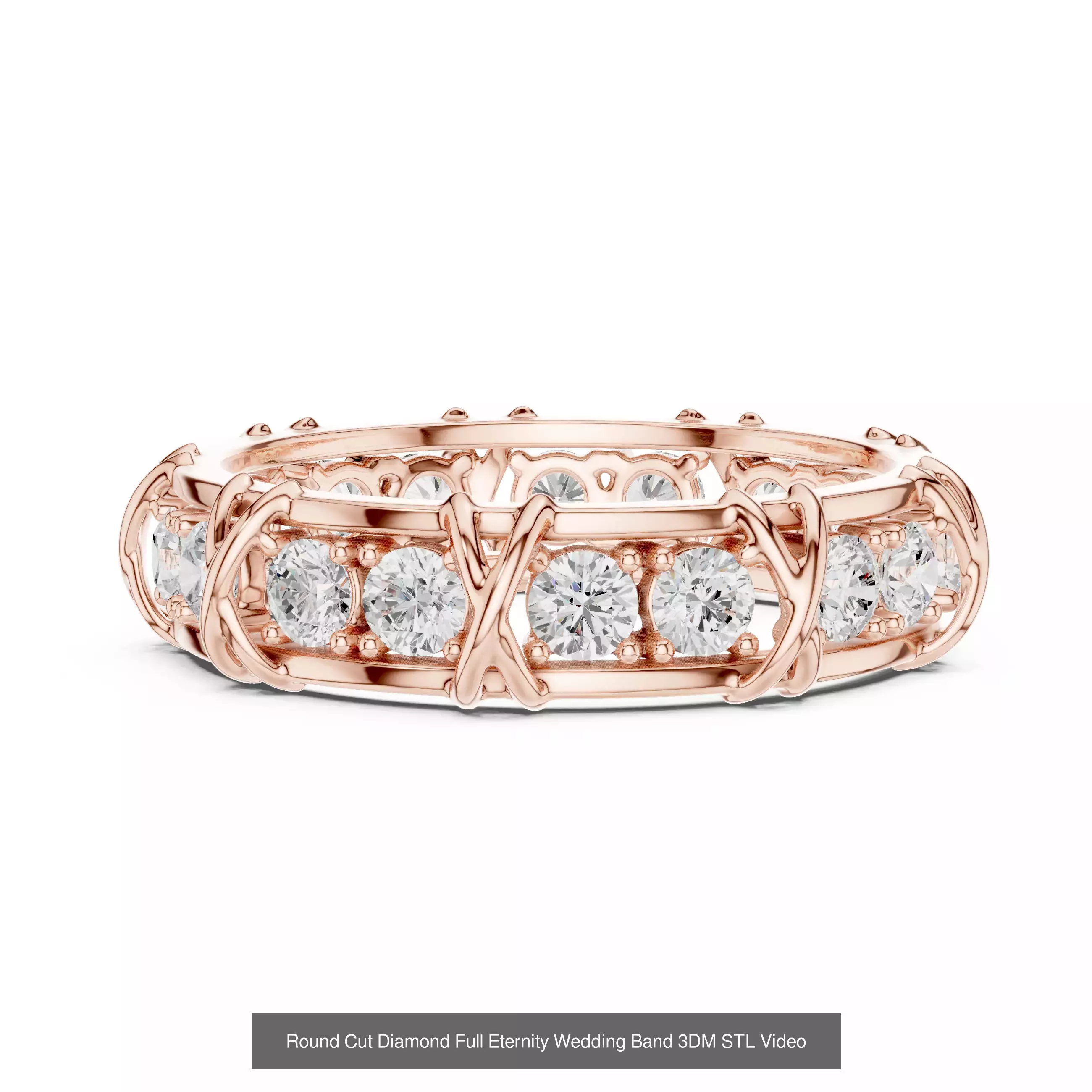 105 Full Eternity Wedding Band 3DM STL OBJ FBX 3 Render Video 3D Model Collection_15