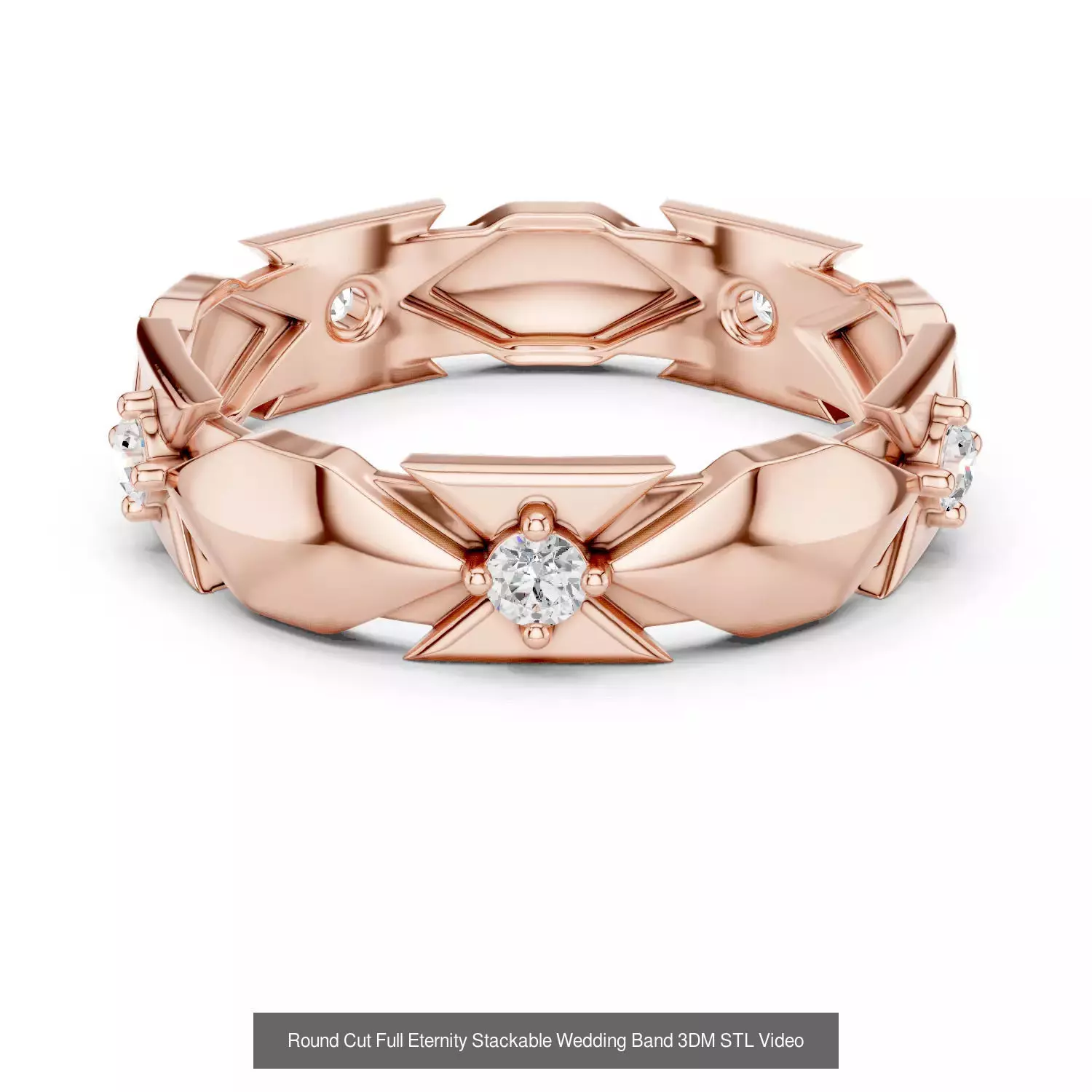 105 Full Eternity Wedding Band 3DM STL OBJ FBX 3 Render Video 3D Model Collection_27