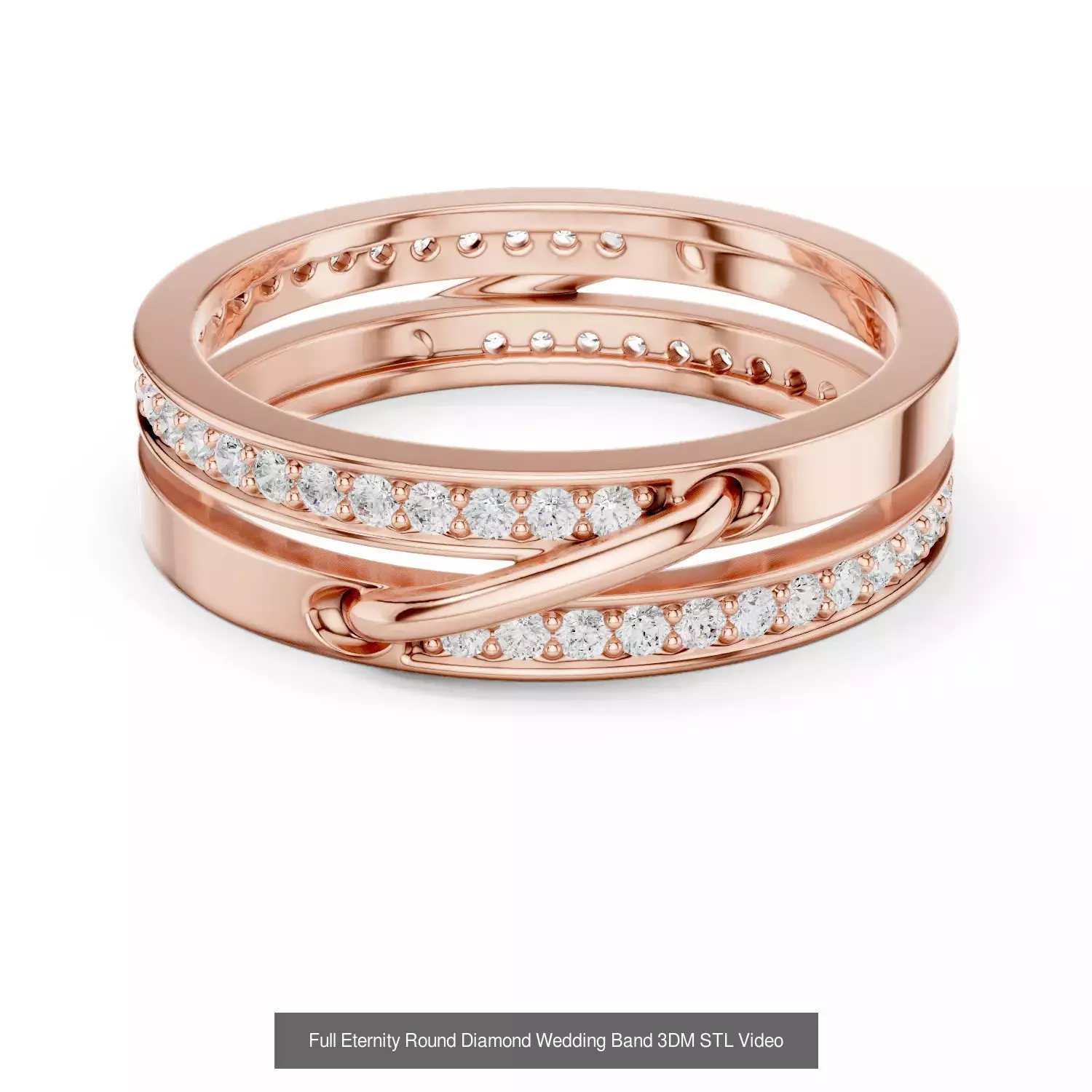 105 Full Eternity Wedding Band 3DM STL OBJ FBX 3 Render Video 3D Model Collection_32