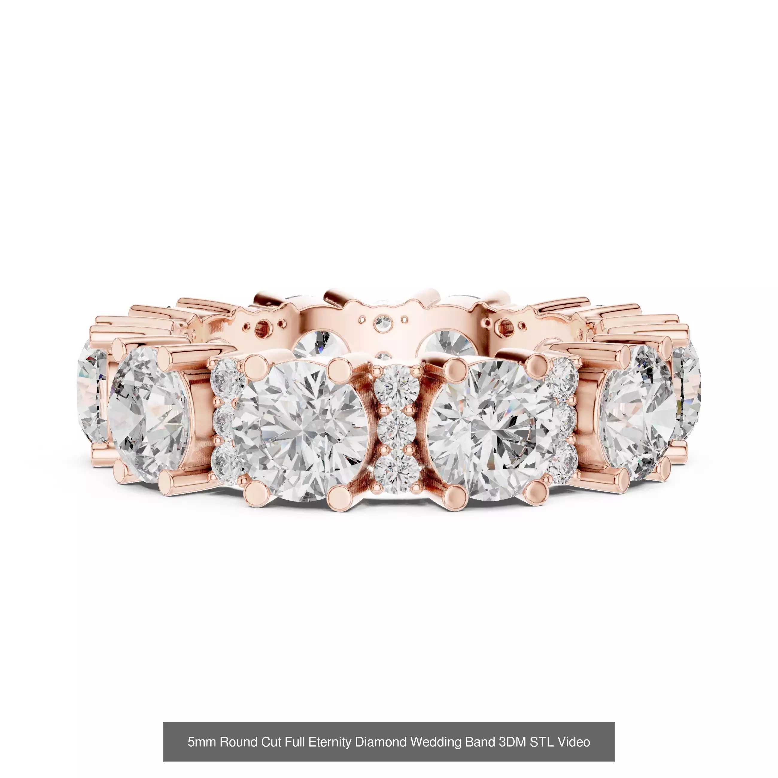 105 Full Eternity Wedding Band 3DM STL OBJ FBX 3 Render Video 3D Model Collection_96