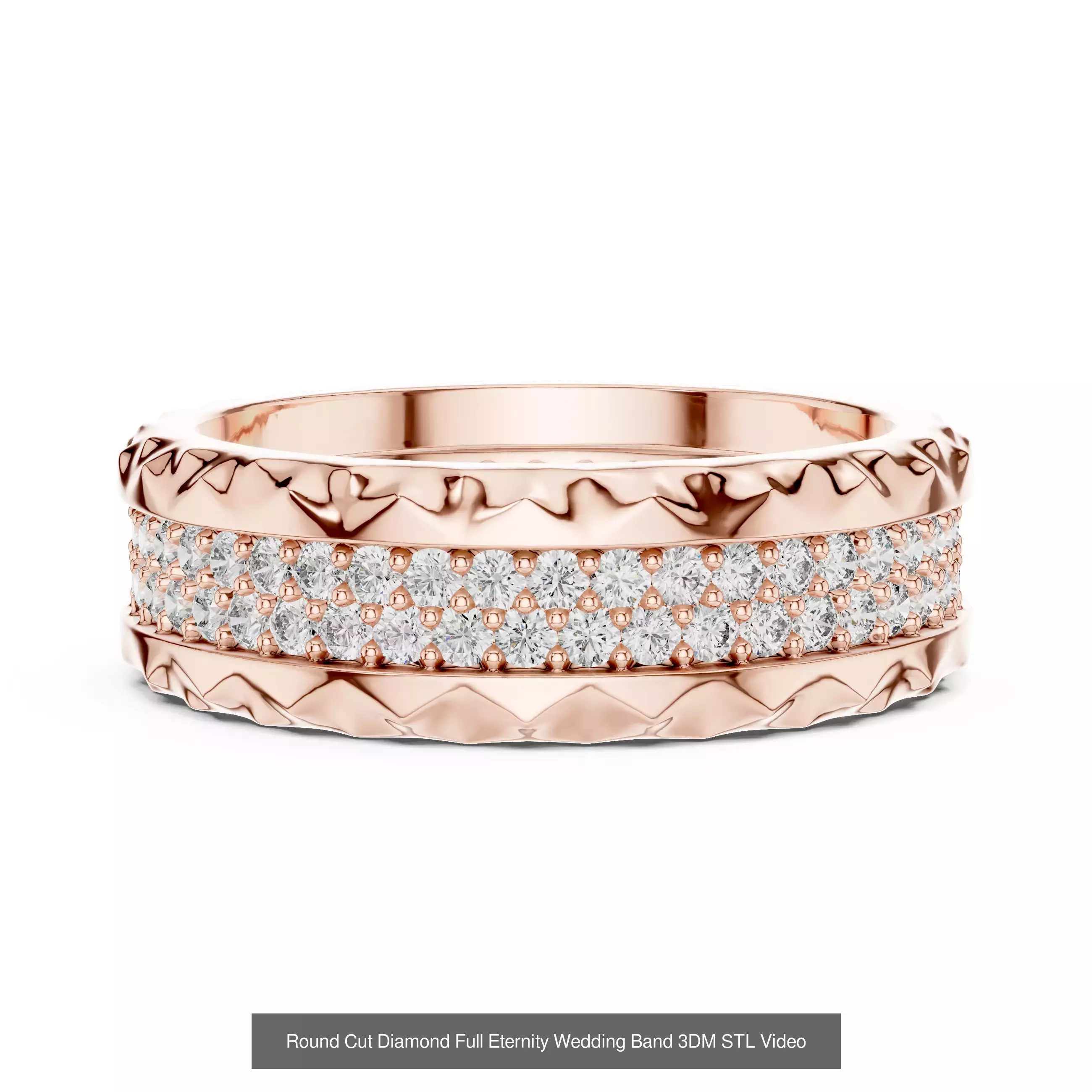 105 Full Eternity Wedding Band 3DM STL OBJ FBX 3 Render Video 3D Model Collection_36