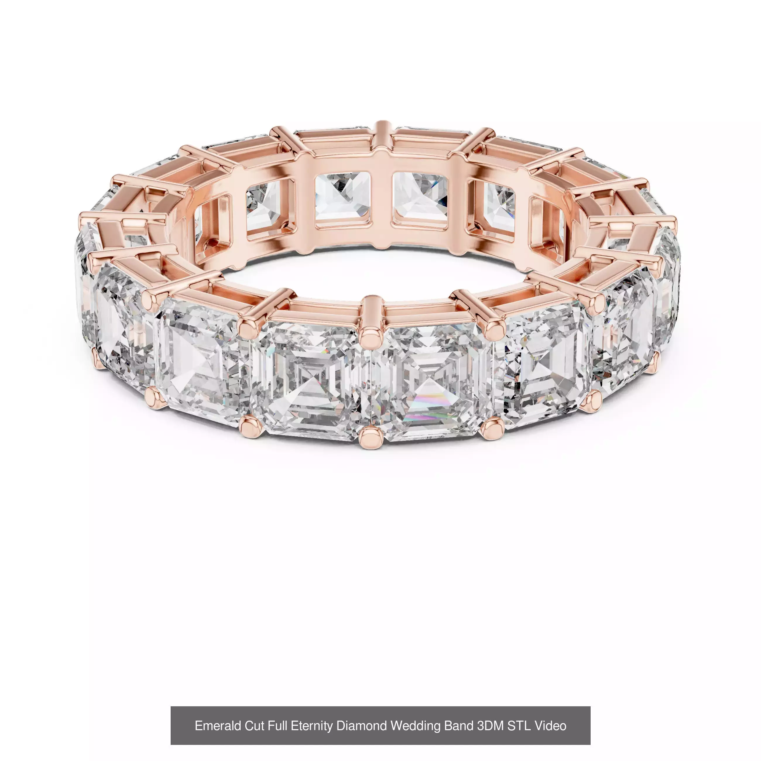 105 Full Eternity Wedding Band 3DM STL OBJ FBX 3 Render Video 3D Model Collection_76