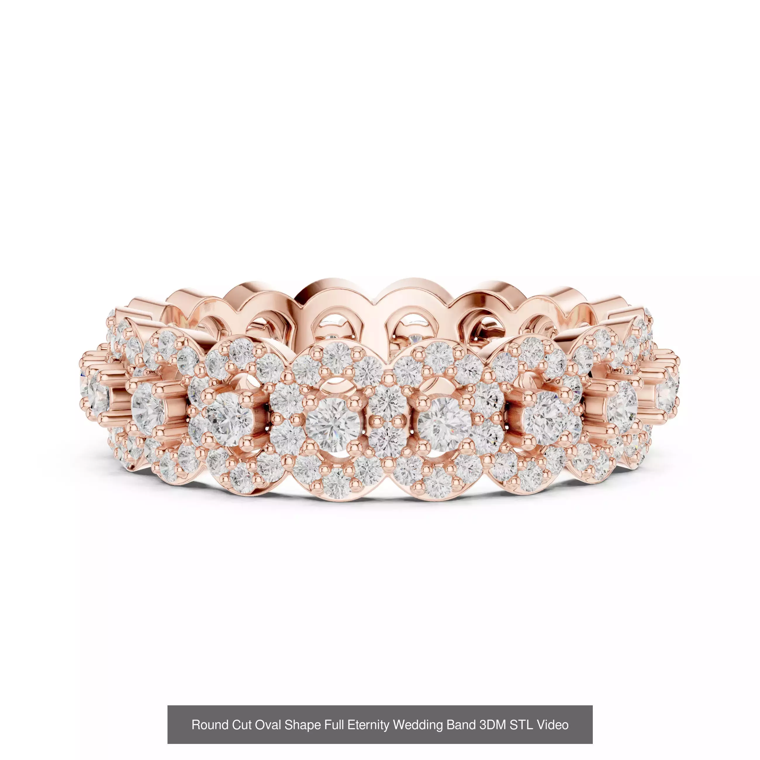 105 Full Eternity Wedding Band 3DM STL OBJ FBX 3 Render Video 3D Model Collection_52