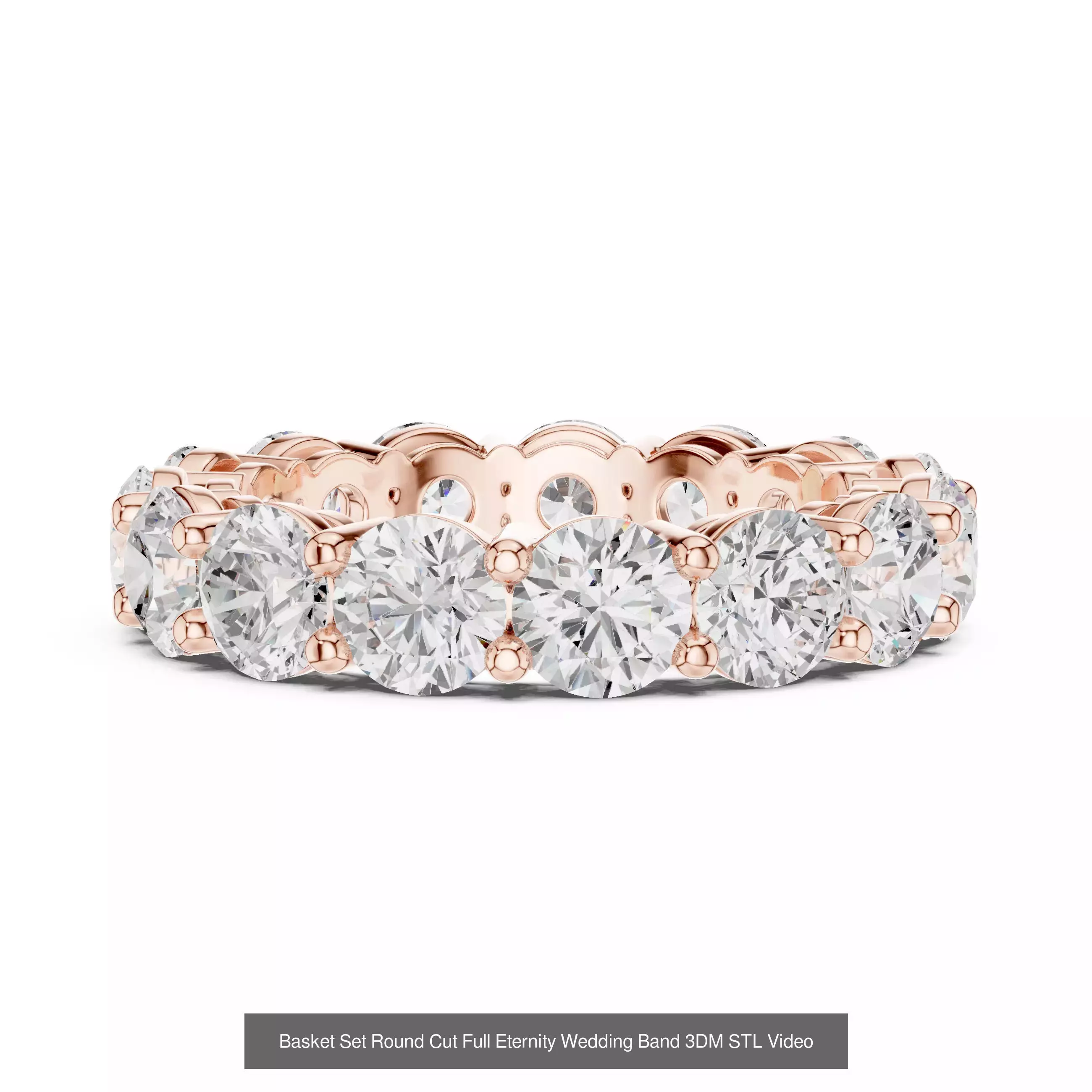 105 Full Eternity Wedding Band 3DM STL OBJ FBX 3 Render Video 3D Model Collection_46