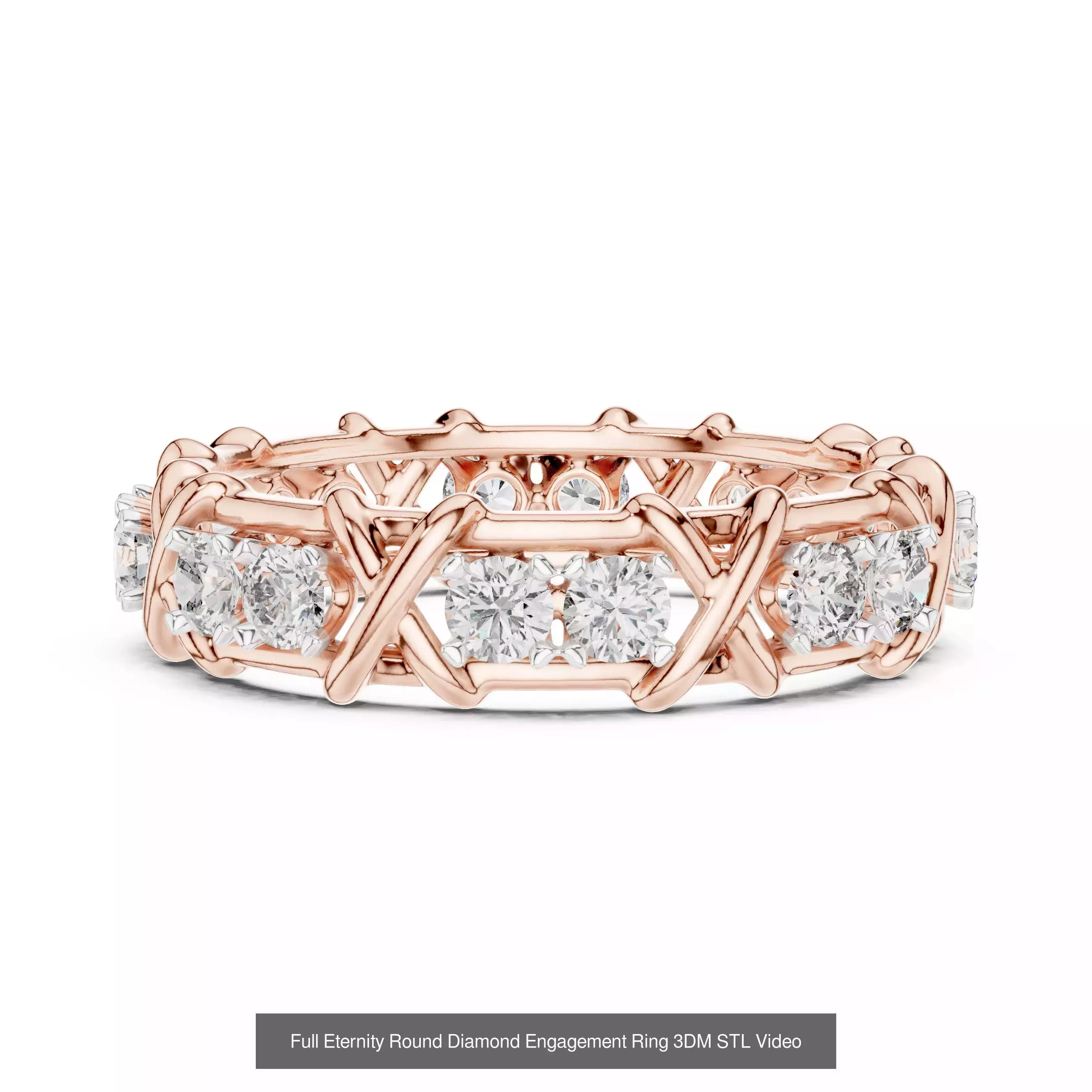 105 Full Eternity Wedding Band 3DM STL OBJ FBX 3 Render Video 3D Model Collection_18