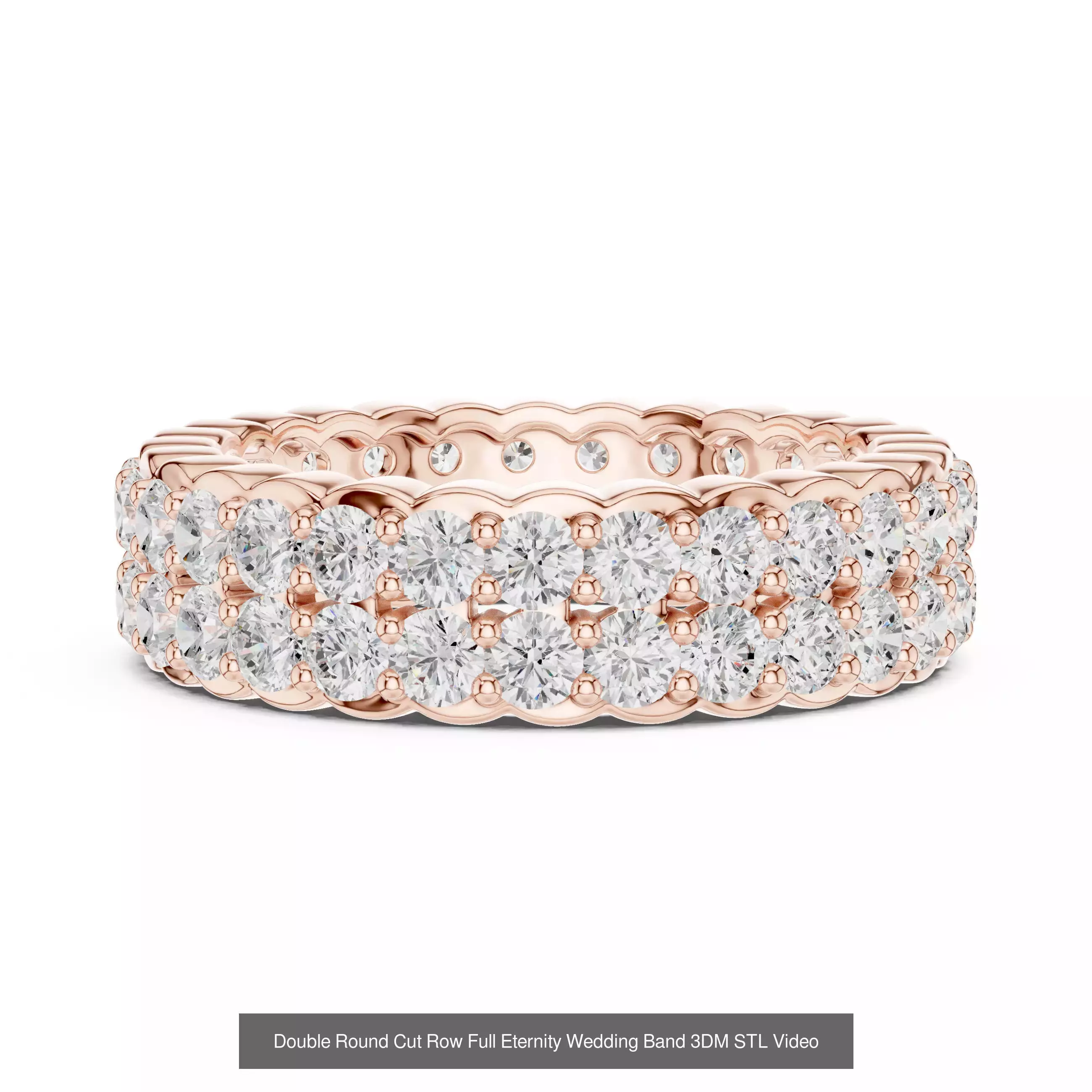 105 Full Eternity Wedding Band 3DM STL OBJ FBX 3 Render Video 3D Model Collection_50