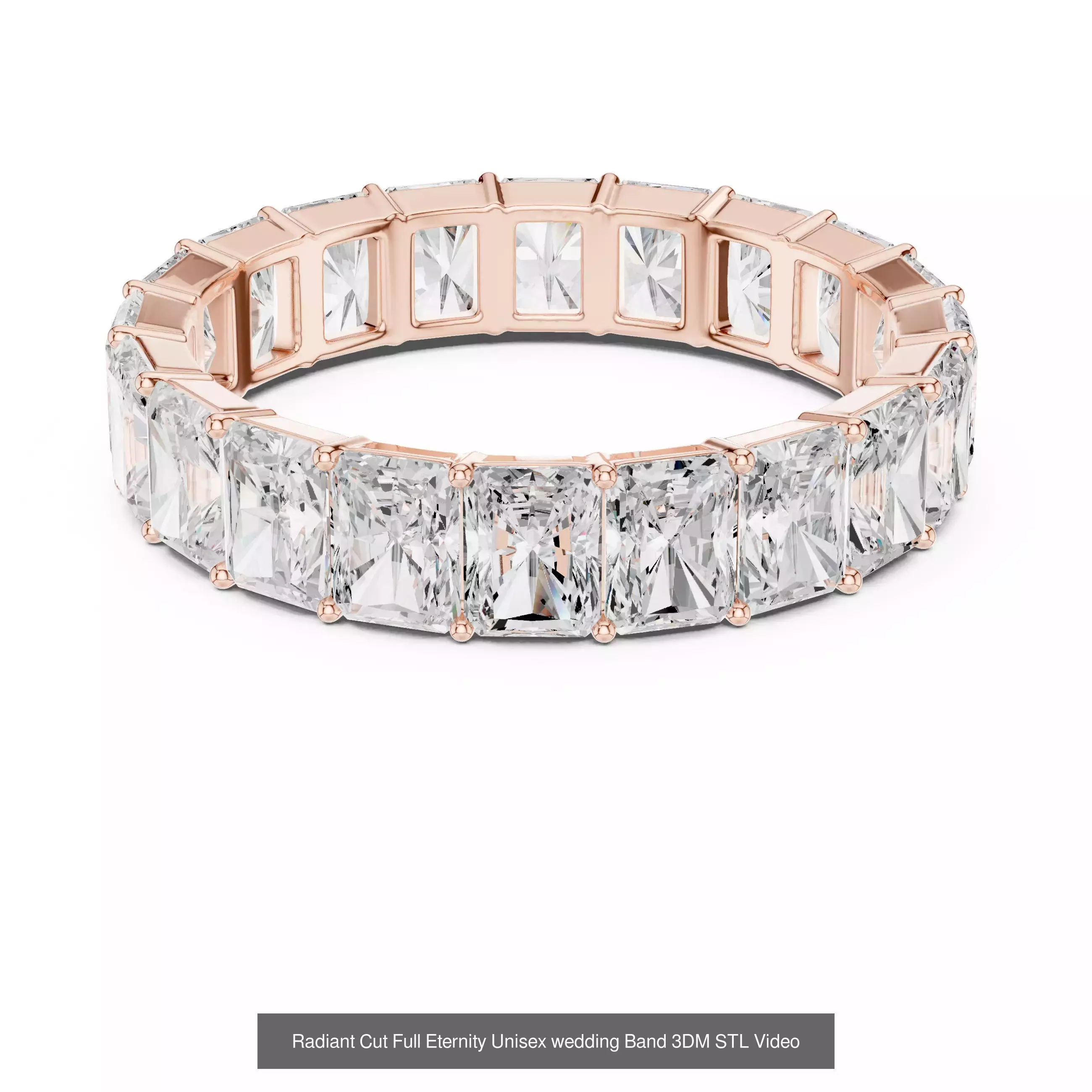 105 Full Eternity Wedding Band 3DM STL OBJ FBX 3 Render Video 3D Model Collection_13