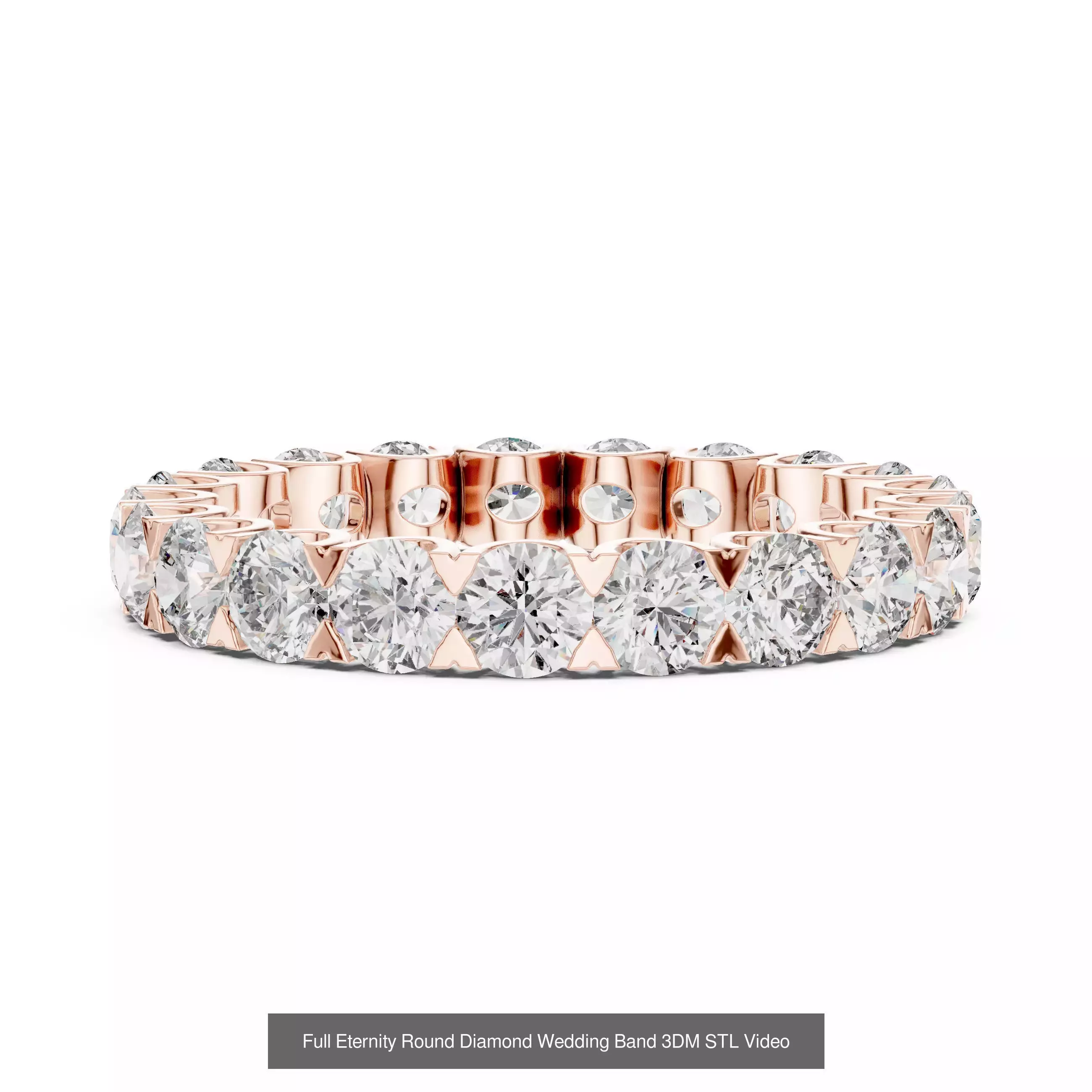 105 Full Eternity Wedding Band 3DM STL OBJ FBX 3 Render Video 3D Model Collection_75