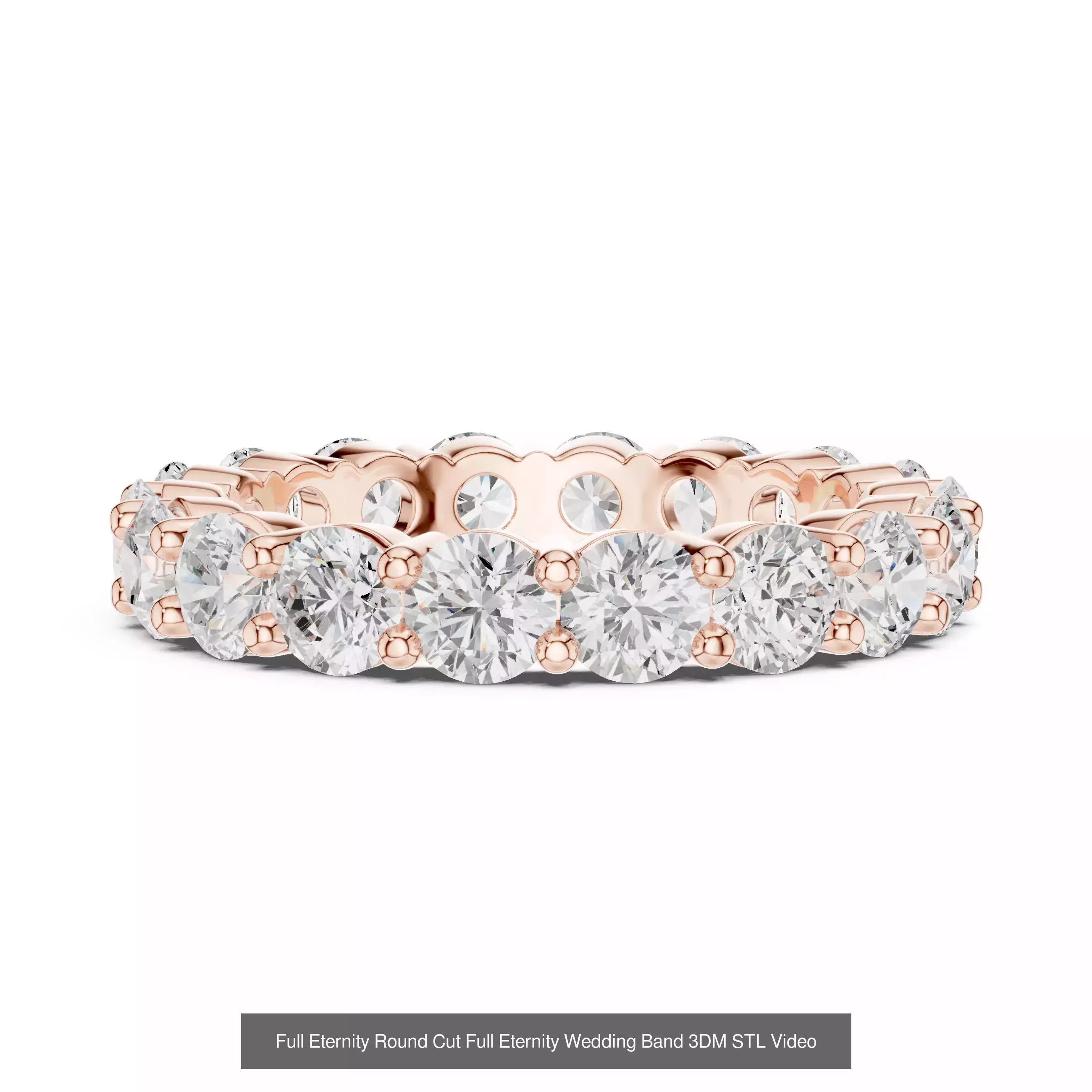 105 Full Eternity Wedding Band 3DM STL OBJ FBX 3 Render Video 3D Model Collection_47