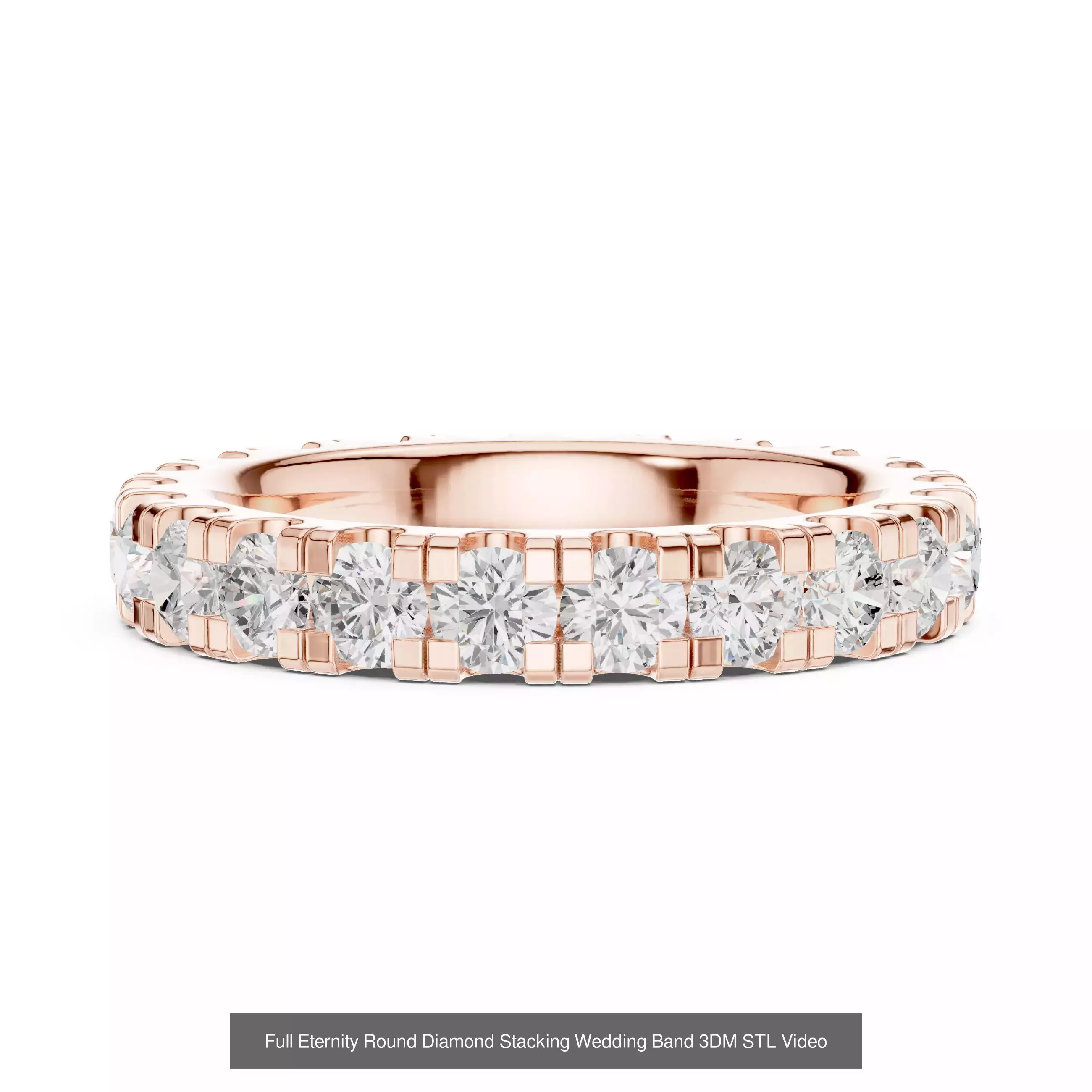 105 Full Eternity Wedding Band 3DM STL OBJ FBX 3 Render Video 3D Model Collection_107