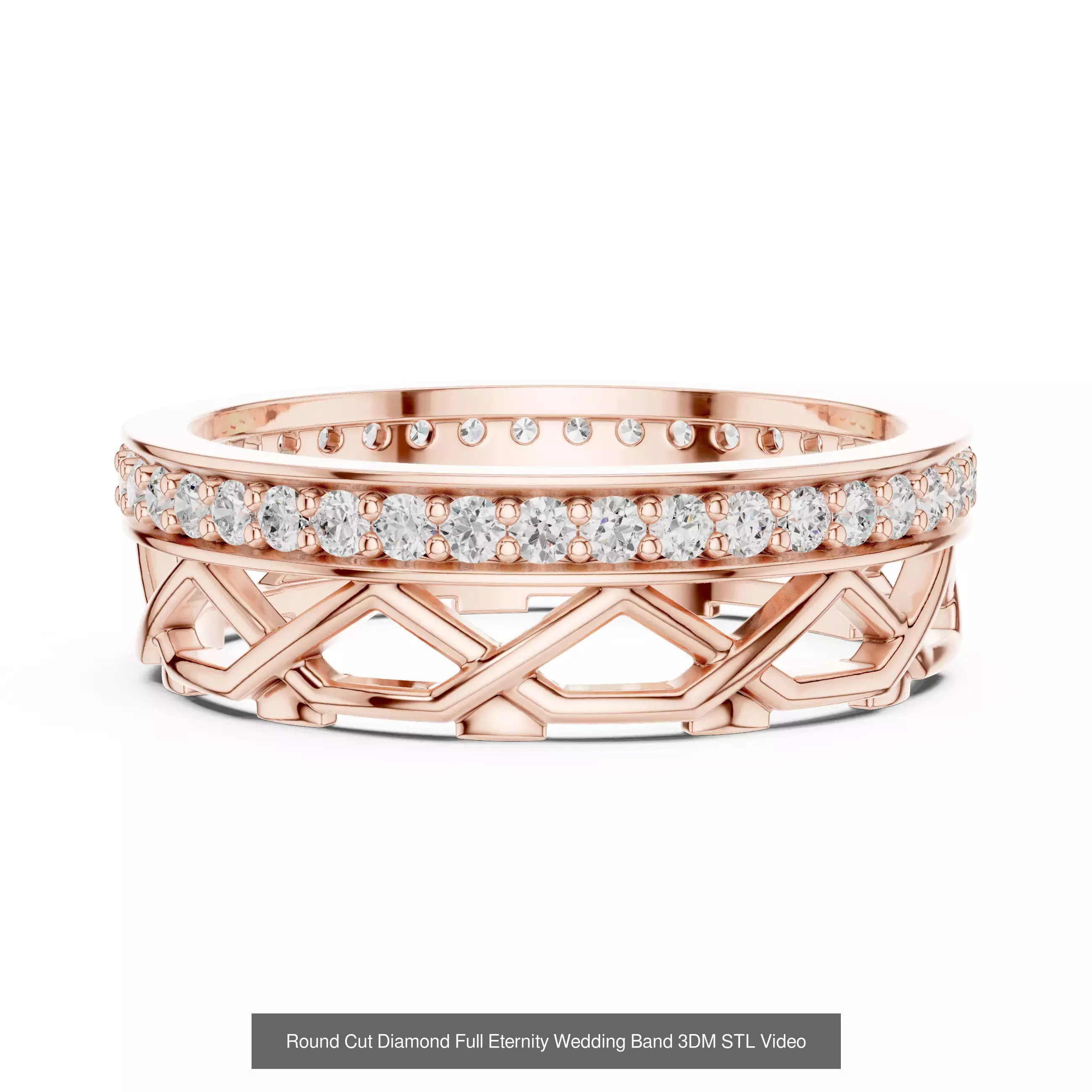 105 Full Eternity Wedding Band 3DM STL OBJ FBX 3 Render Video 3D Model Collection_30