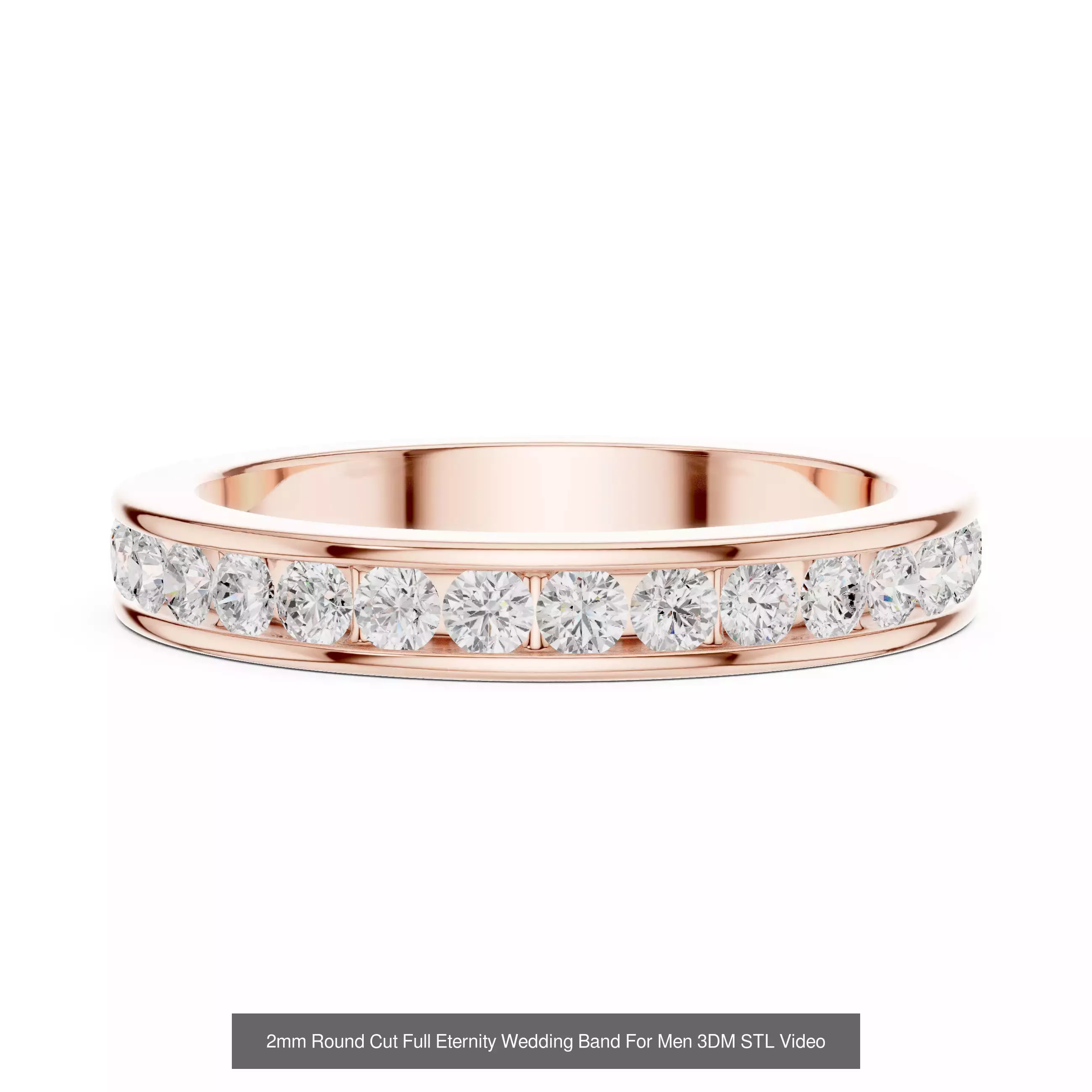 105 Full Eternity Wedding Band 3DM STL OBJ FBX 3 Render Video 3D Model Collection_14