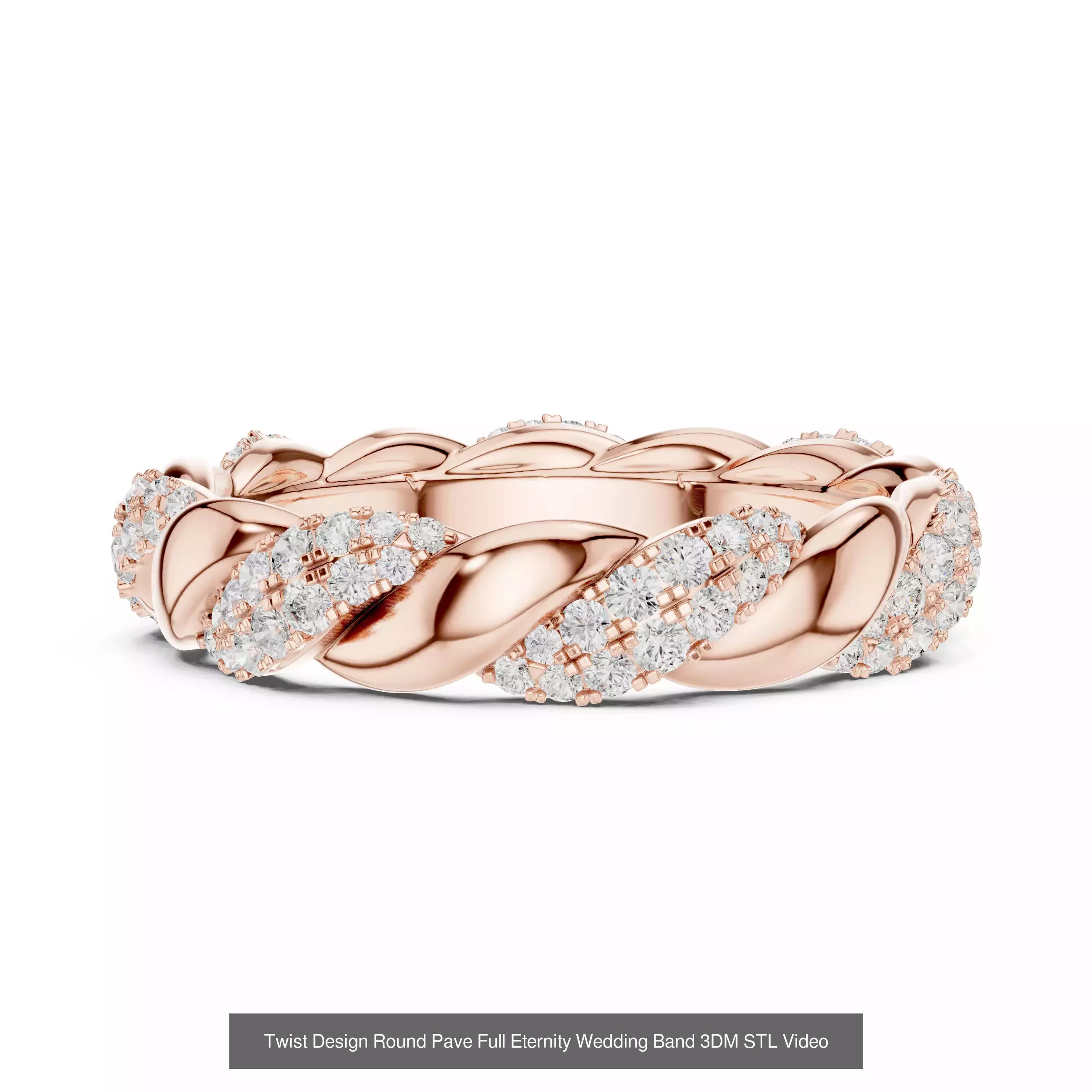 105 Full Eternity Wedding Band 3DM STL OBJ FBX 3 Render Video 3D Model Collection_63