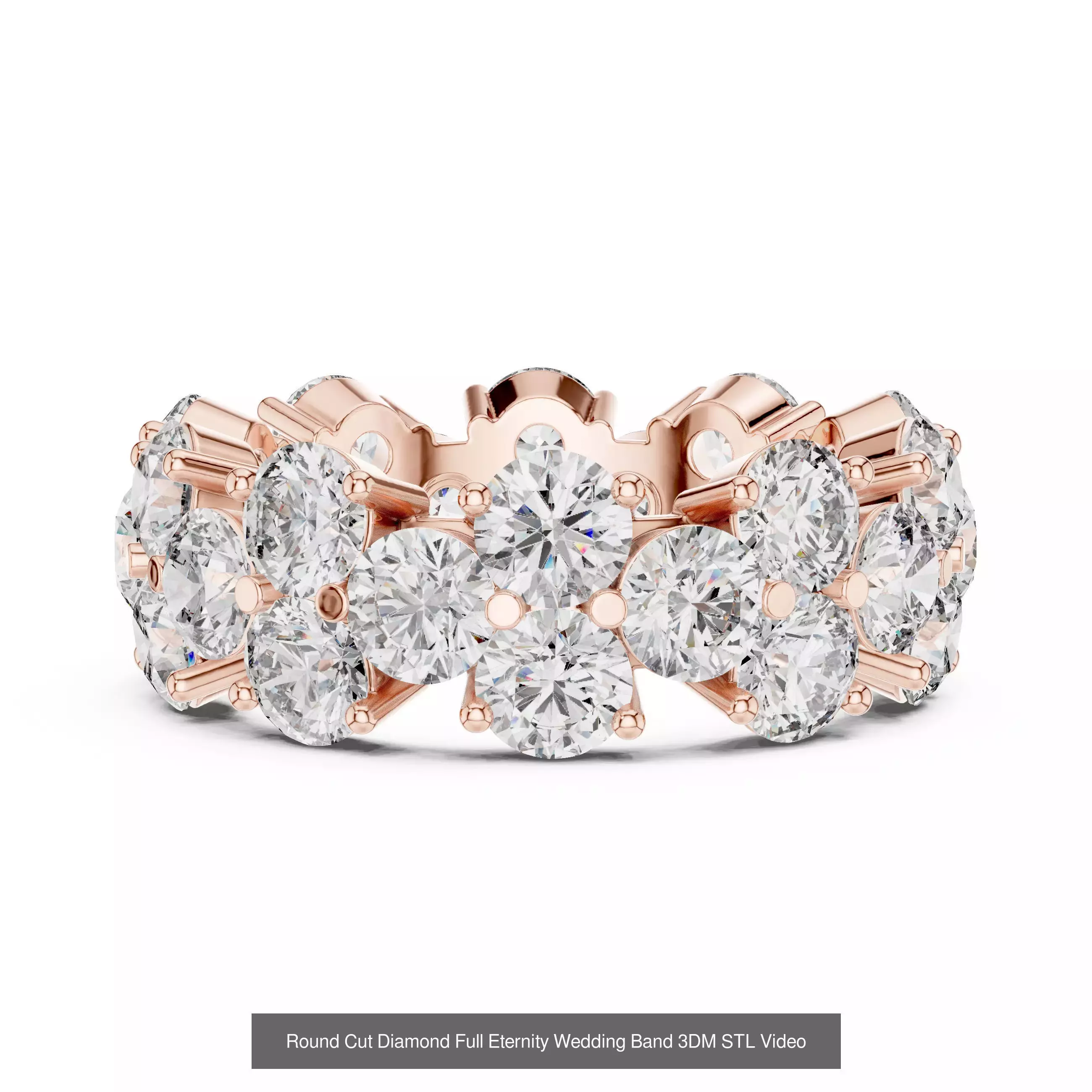 105 Full Eternity Wedding Band 3DM STL OBJ FBX 3 Render Video 3D Model Collection_100