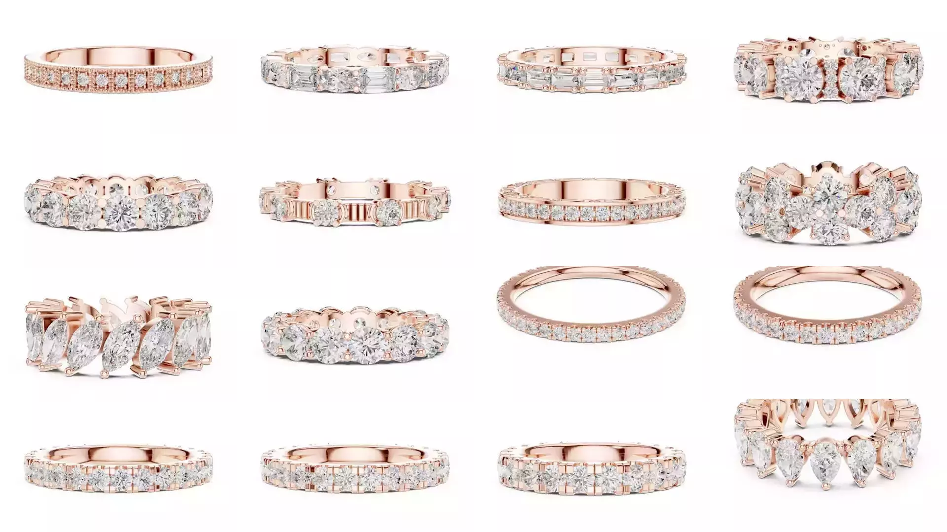 105 Full Eternity Wedding Band 3DM STL OBJ FBX 3 Render Video 3D Model Collection_0