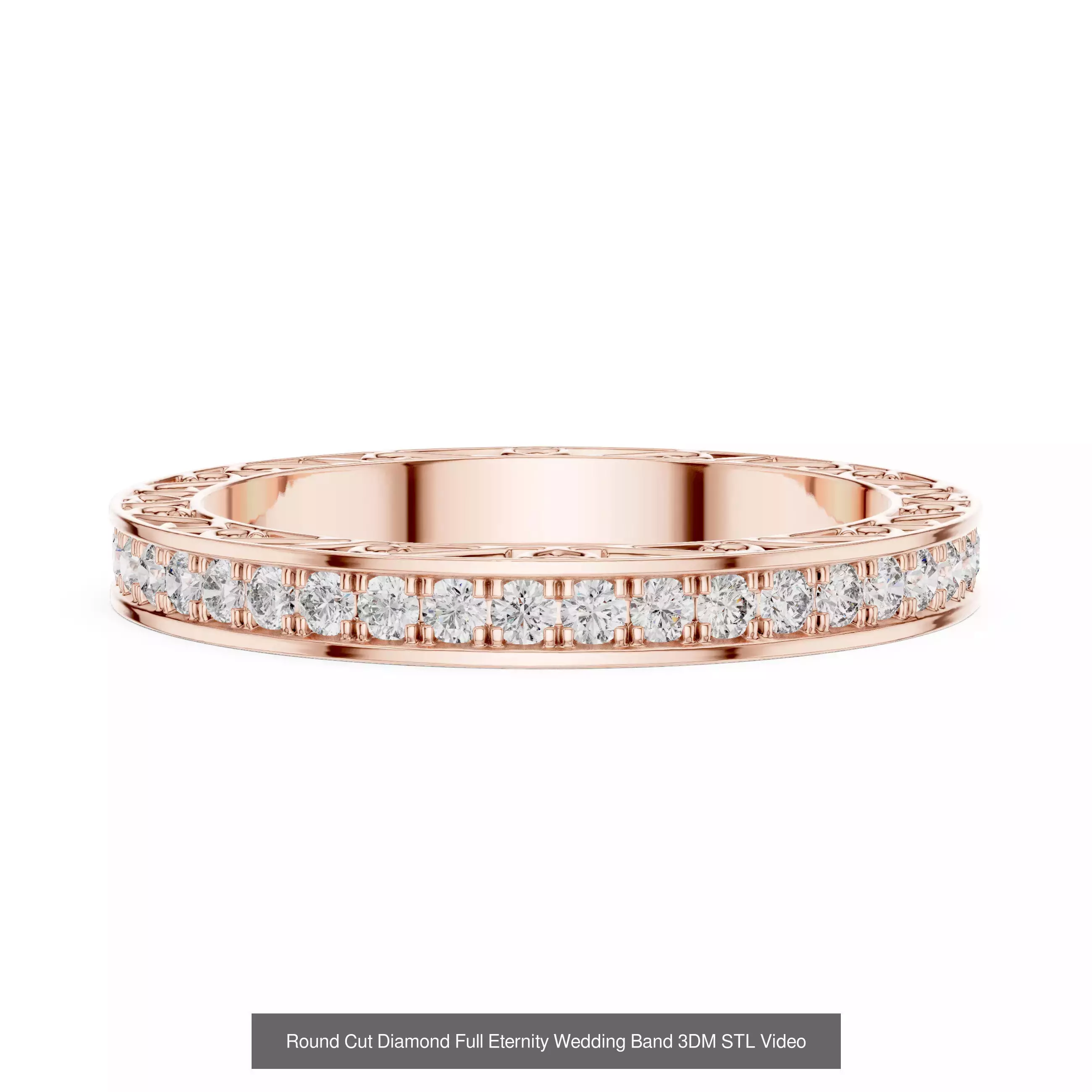 105 Full Eternity Wedding Band 3DM STL OBJ FBX 3 Render Video 3D Model Collection_99