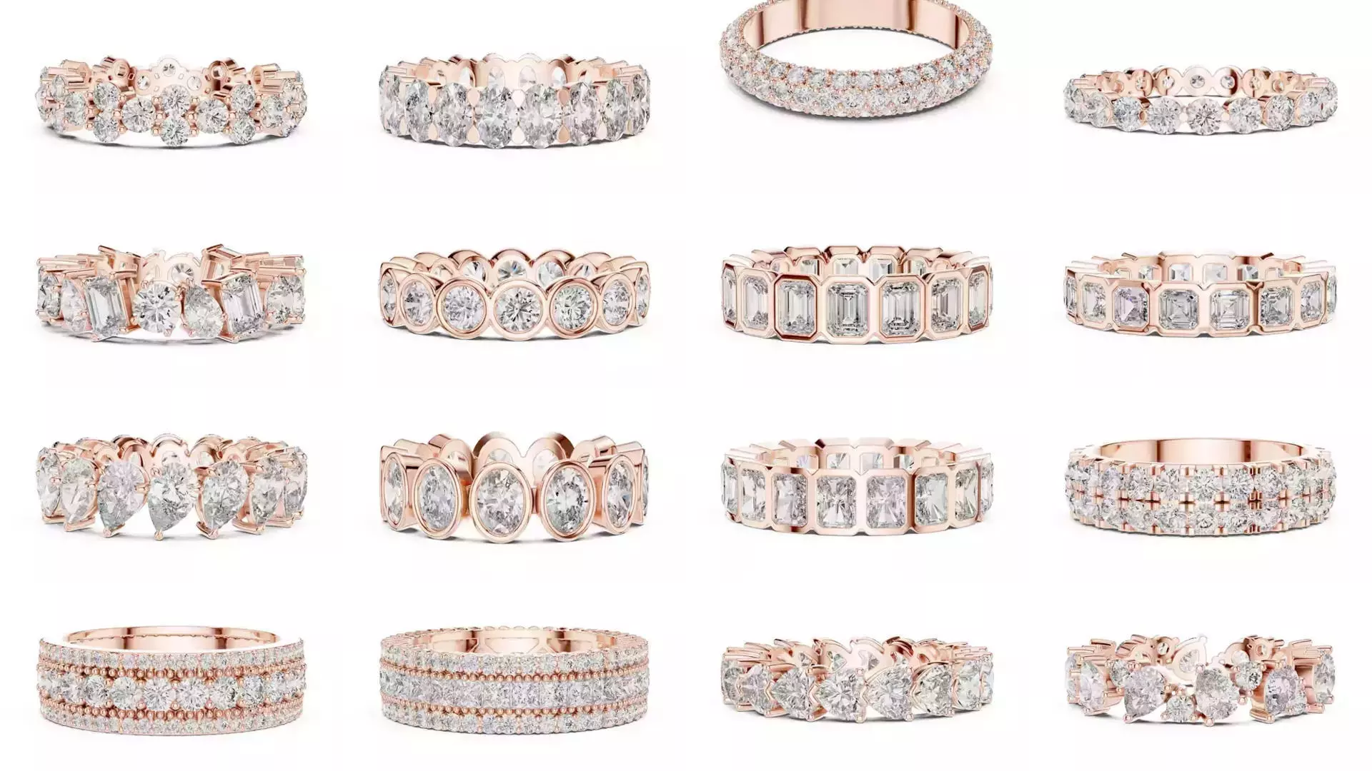 105 Full Eternity Wedding Band 3DM STL OBJ FBX 3 Render Video 3D Model Collection_2