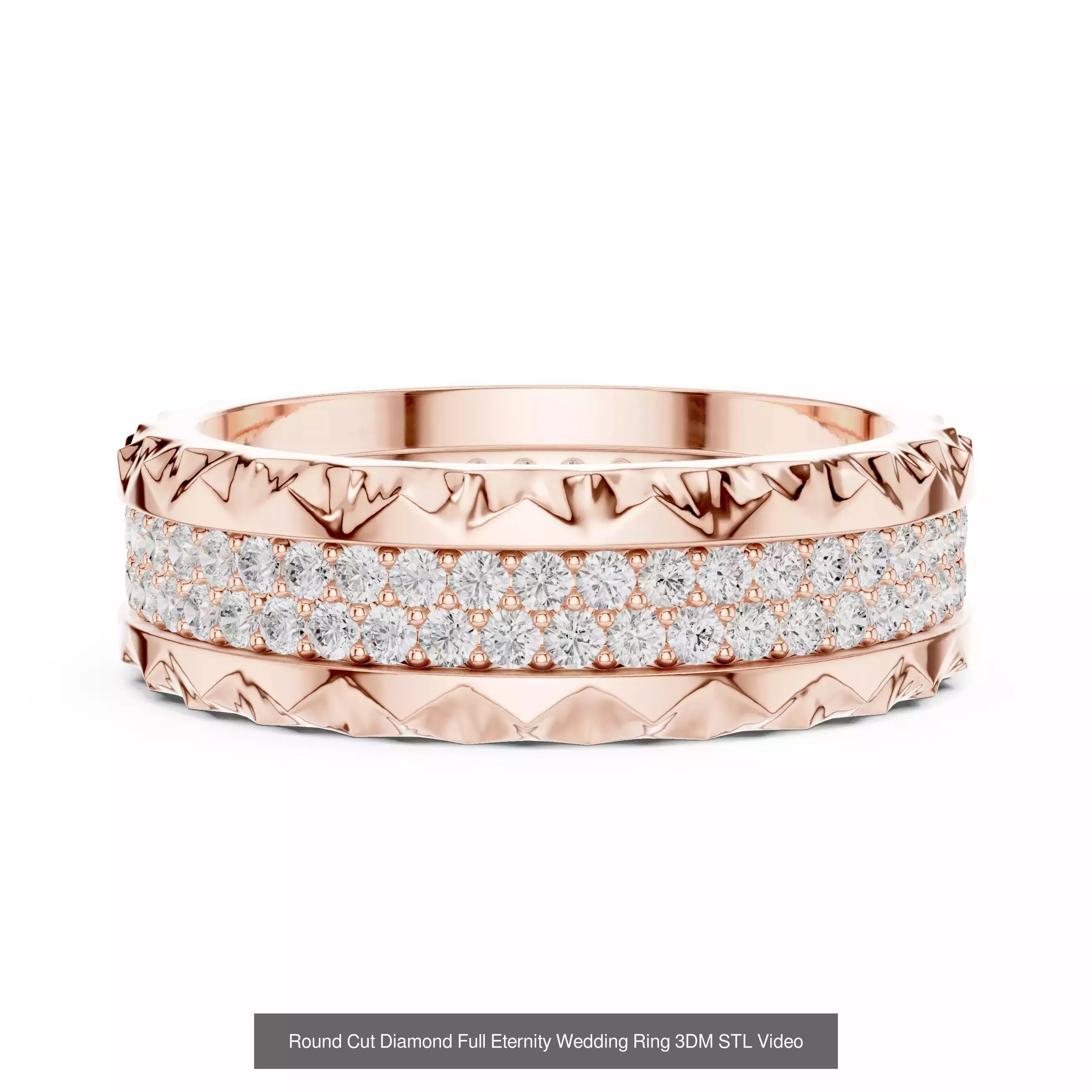 105 Full Eternity Wedding Band 3DM STL OBJ FBX 3 Render Video 3D Model Collection_64