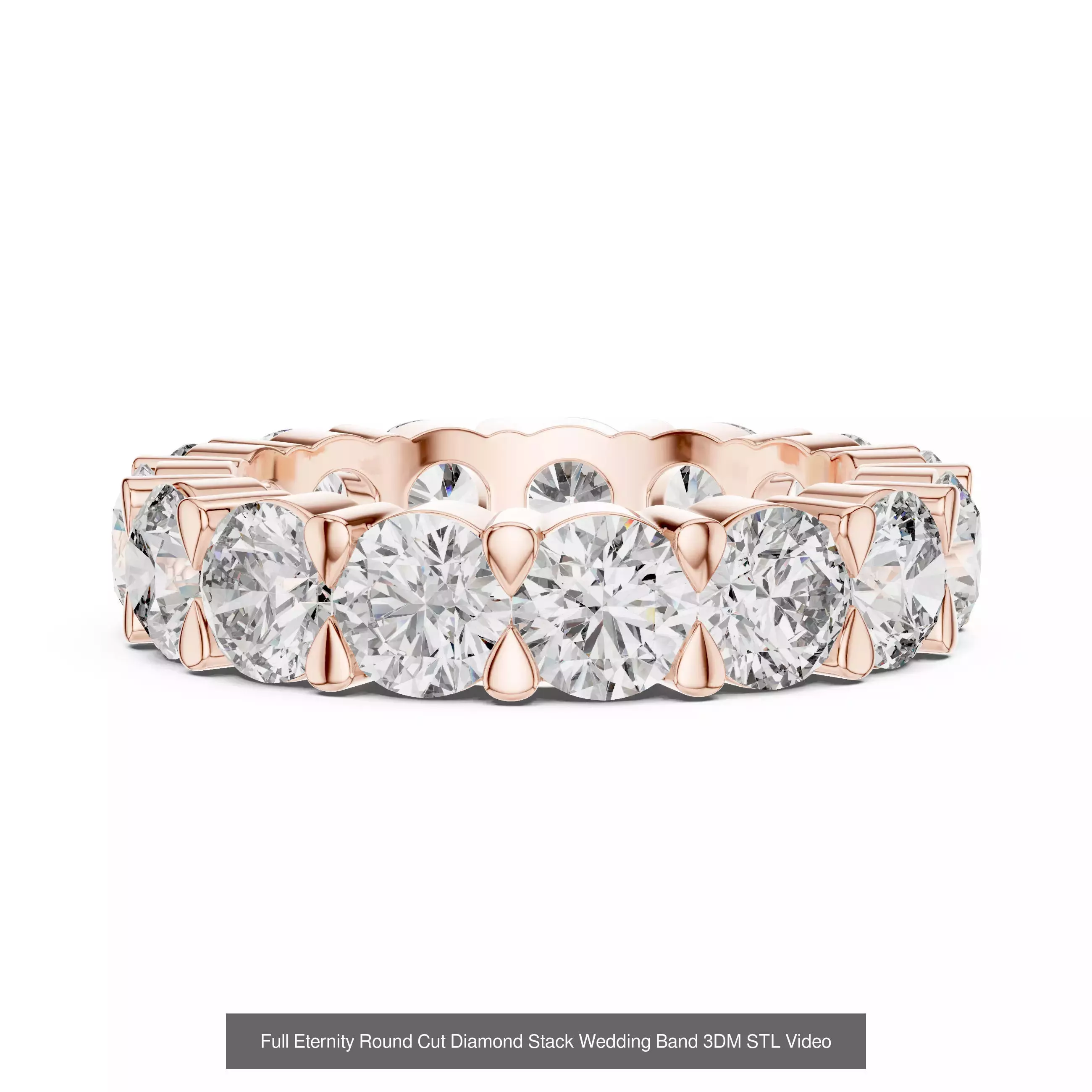 105 Full Eternity Wedding Band 3DM STL OBJ FBX 3 Render Video 3D Model Collection_115