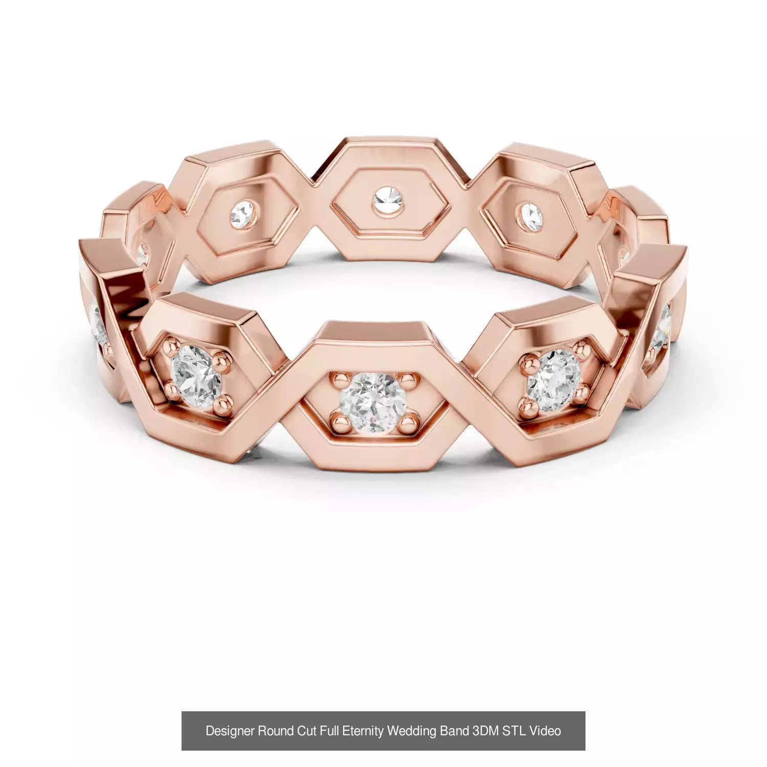 105 Full Eternity Wedding Band 3DM STL OBJ FBX 3 Render Video 3D Model Collection_29