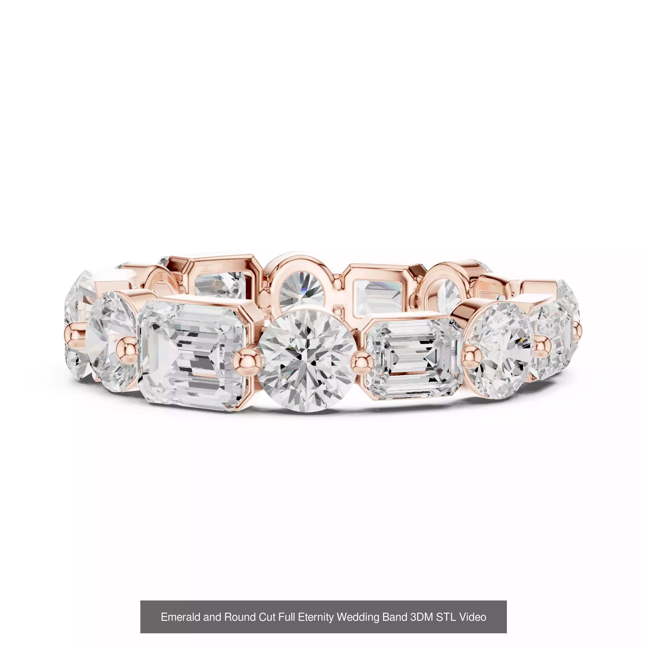 105 Full Eternity Wedding Band 3DM STL OBJ FBX 3 Render Video 3D Model Collection_62