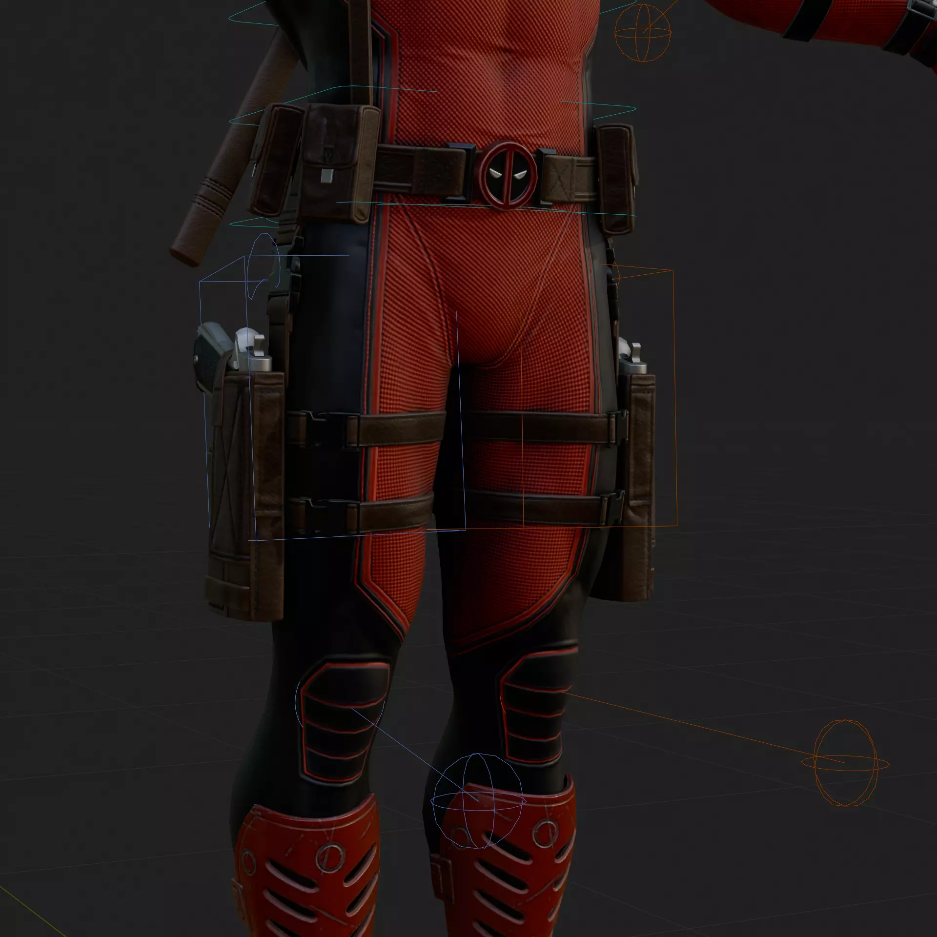 Deadpool 3D Model Rigged PBR Blender FBX OBJ Low-poly 3D model_3