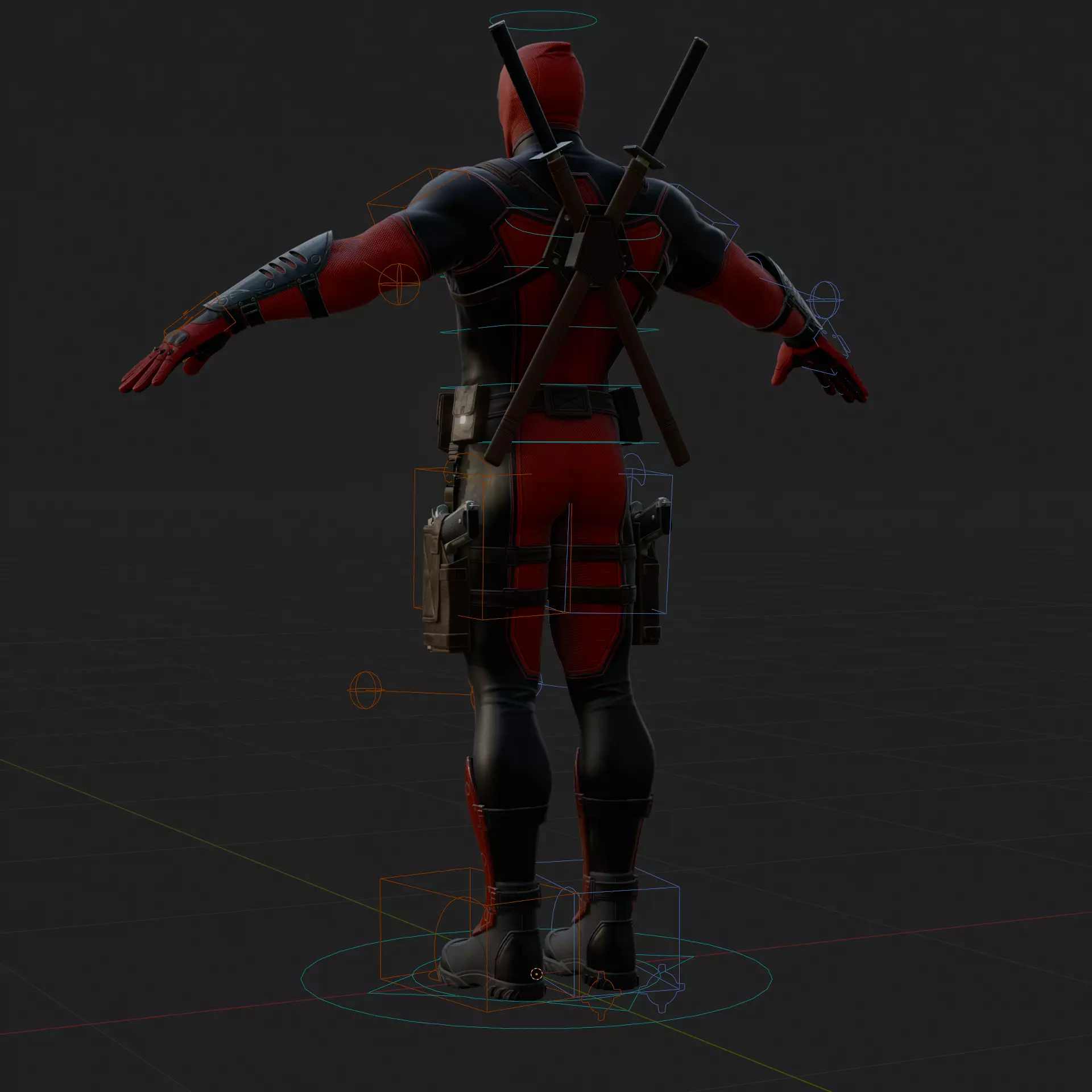 Deadpool 3D Model Rigged PBR Blender FBX OBJ Low-poly 3D model_1