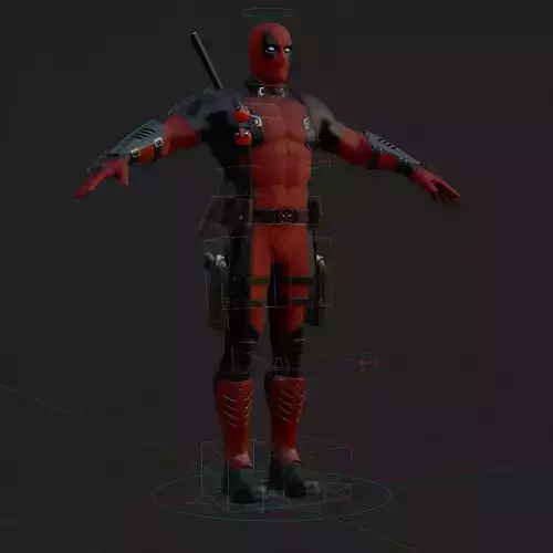 Deadpool 3D Model Rigged PBR Blender FBX OBJ Low-poly 3D model