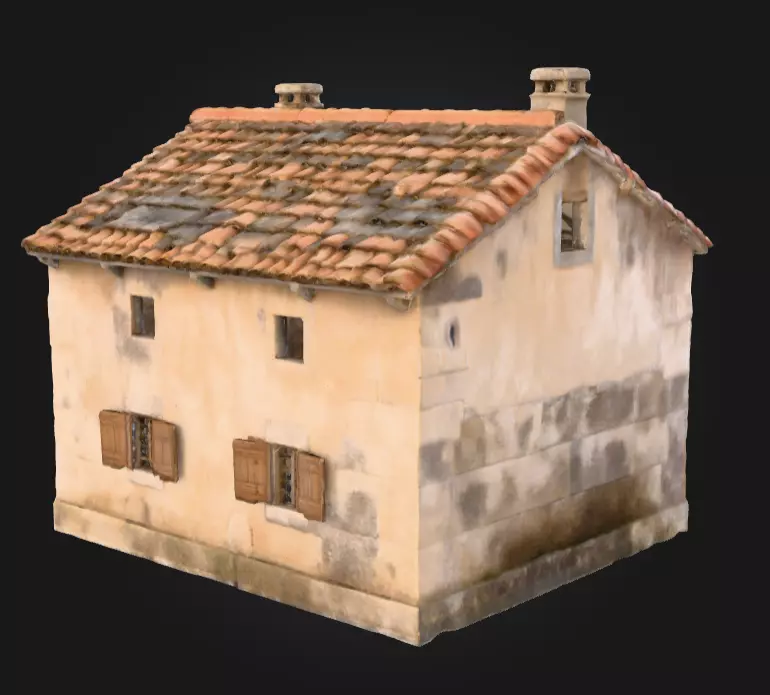 Rustic Stone Cottage Low-poly 3D model_6